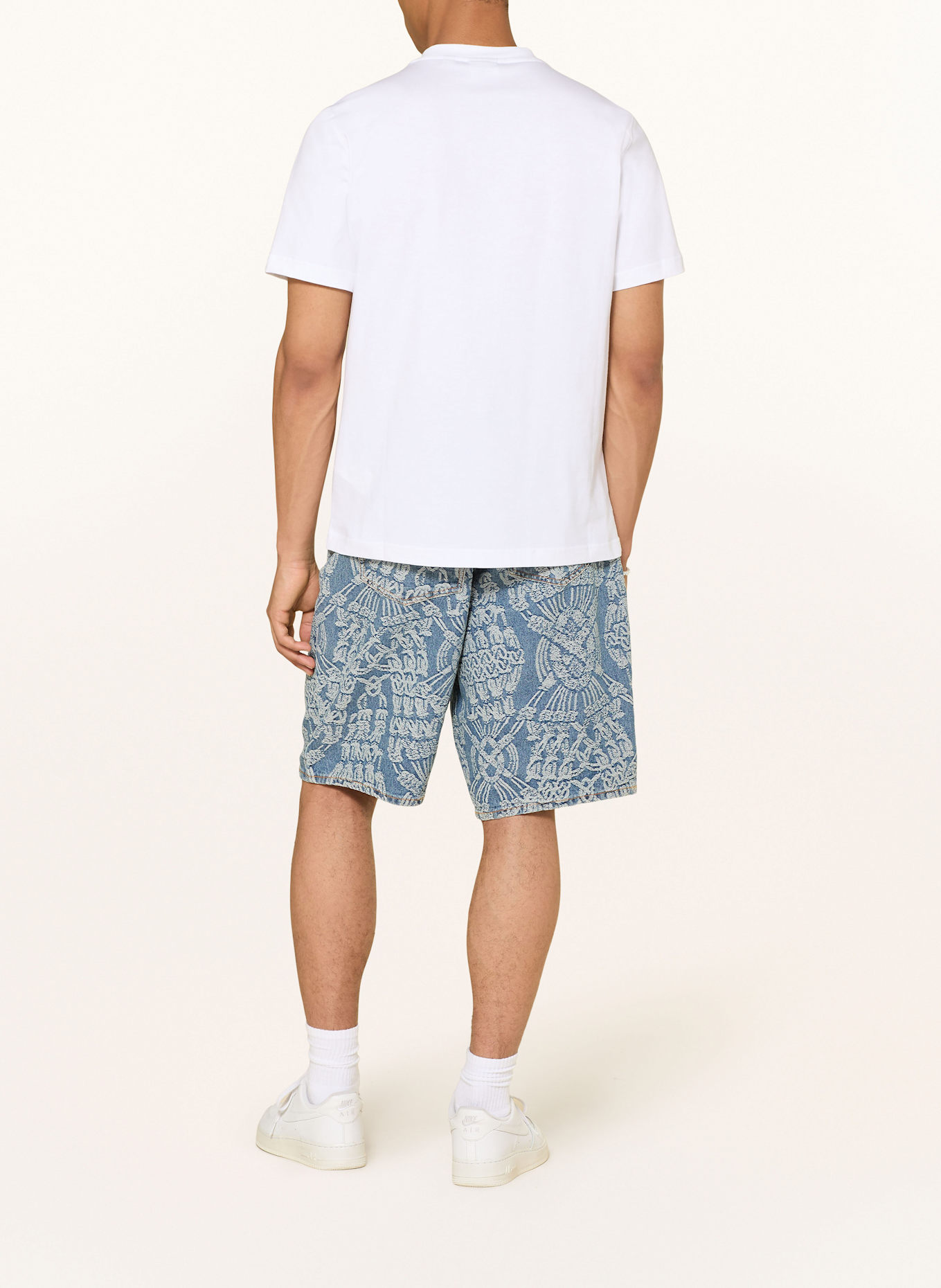 DAILY PAPER T-Shirt STICKER: WEISS / DUNKELGRÜN / GELB