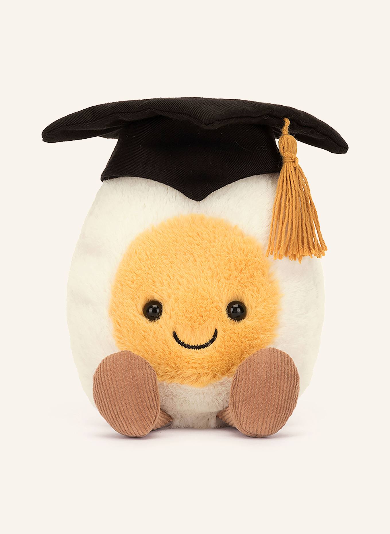 Jellycat Plüsch-Spielzeug AMUSEABLES BOILED EGG GRADUATION: WEISS/ GELB/ SCHWARZ