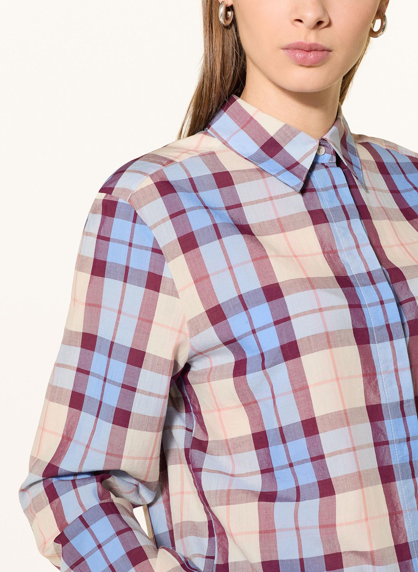 Marc O'Polo Hemdbluse: DUNKELROT / HELLBLAU / BEIGE