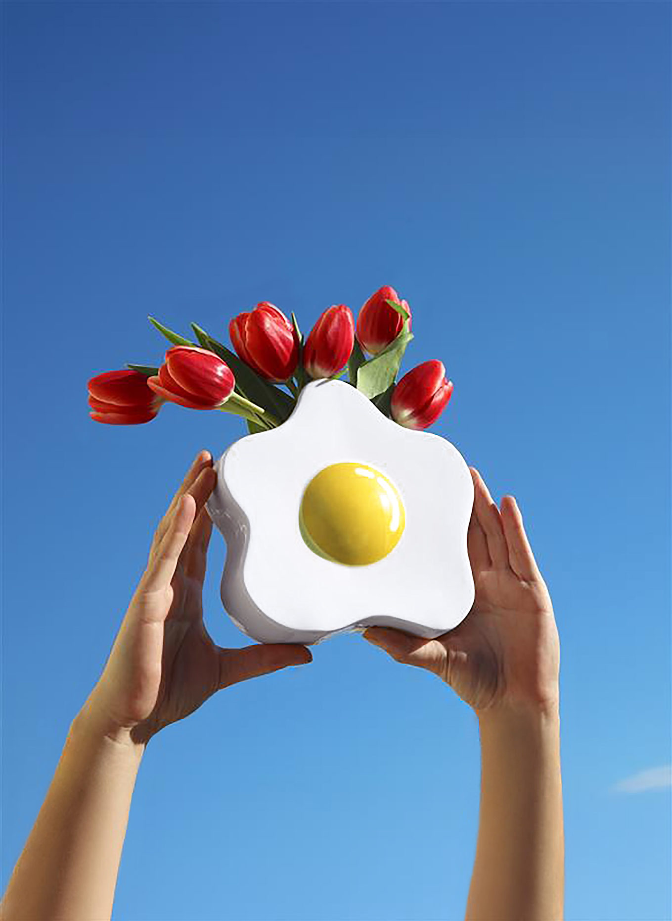 fluid MARKET Wazon EGG: ECRU / ŻÓŁTY