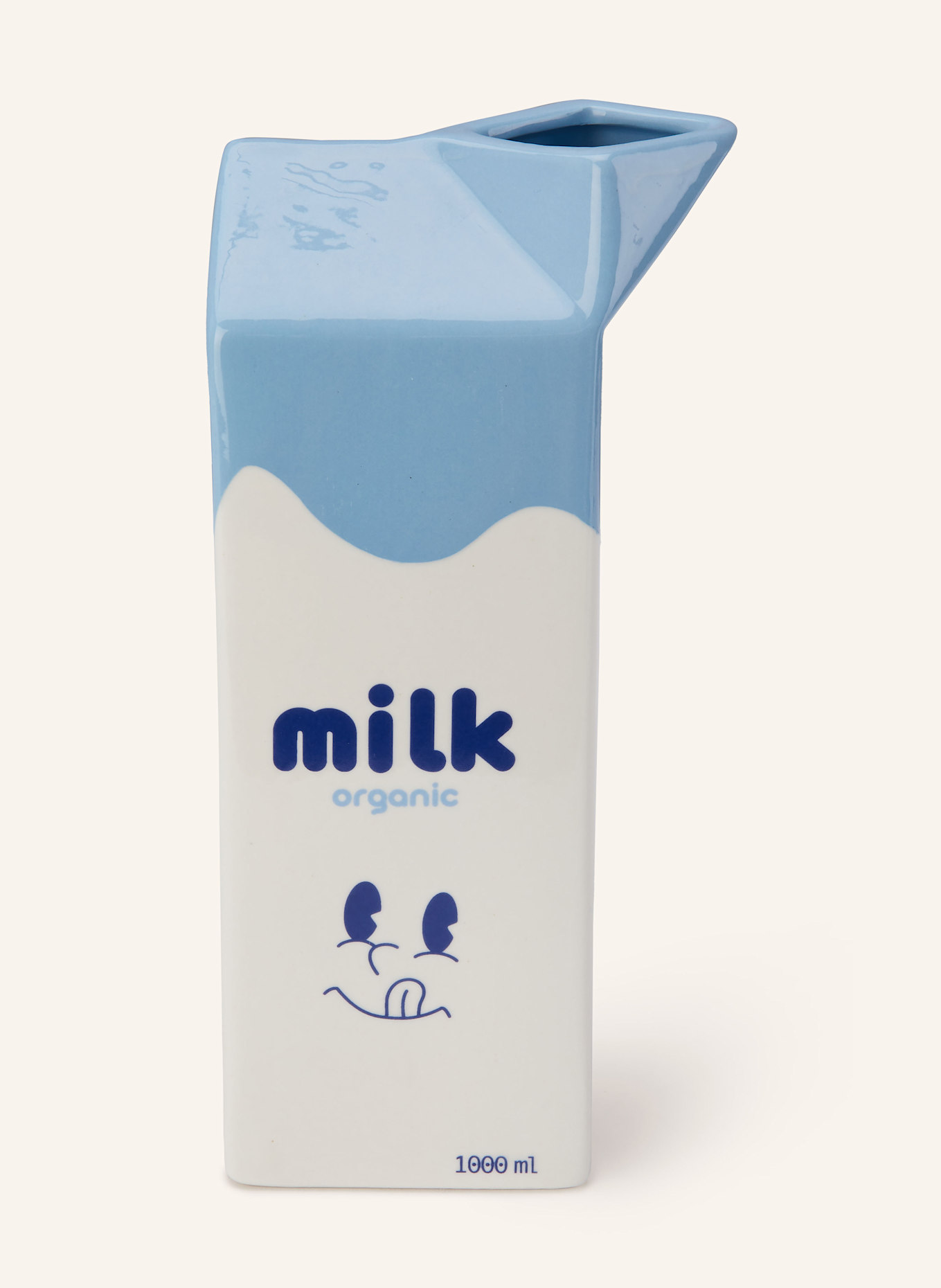 fluid MARKET Váza MILK: BÍLÁ / TMAVĚ MODRÁ / TYRKYSOVÁ