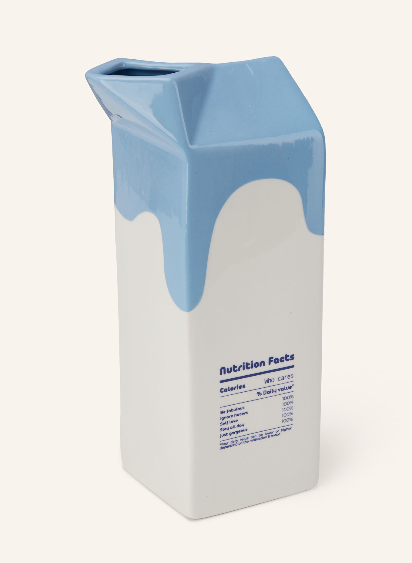 fluid MARKET Váza MILK: BÍLÁ / TMAVĚ MODRÁ / TYRKYSOVÁ