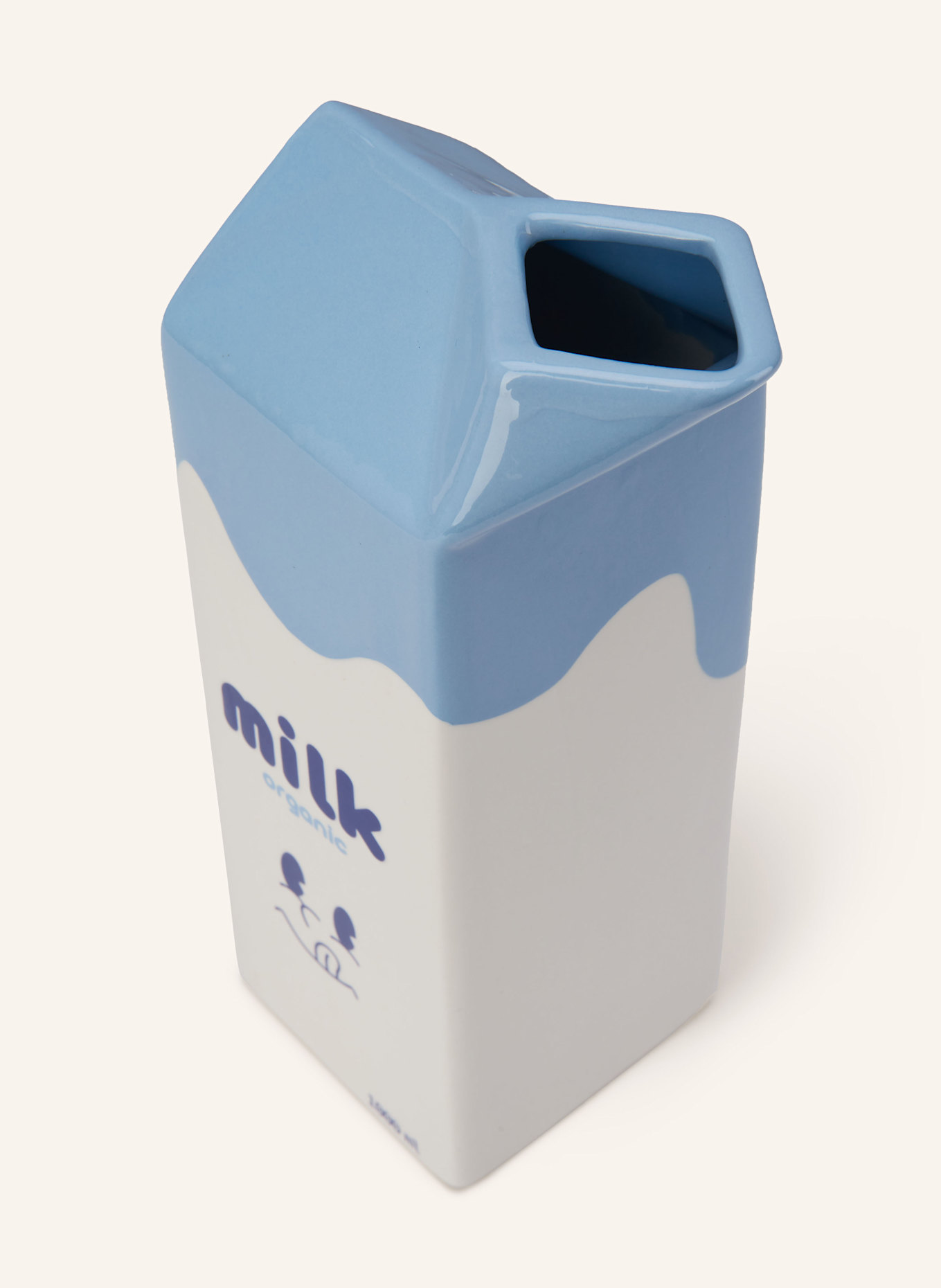 fluid MARKET Váza MILK: BÍLÁ / TMAVĚ MODRÁ / TYRKYSOVÁ