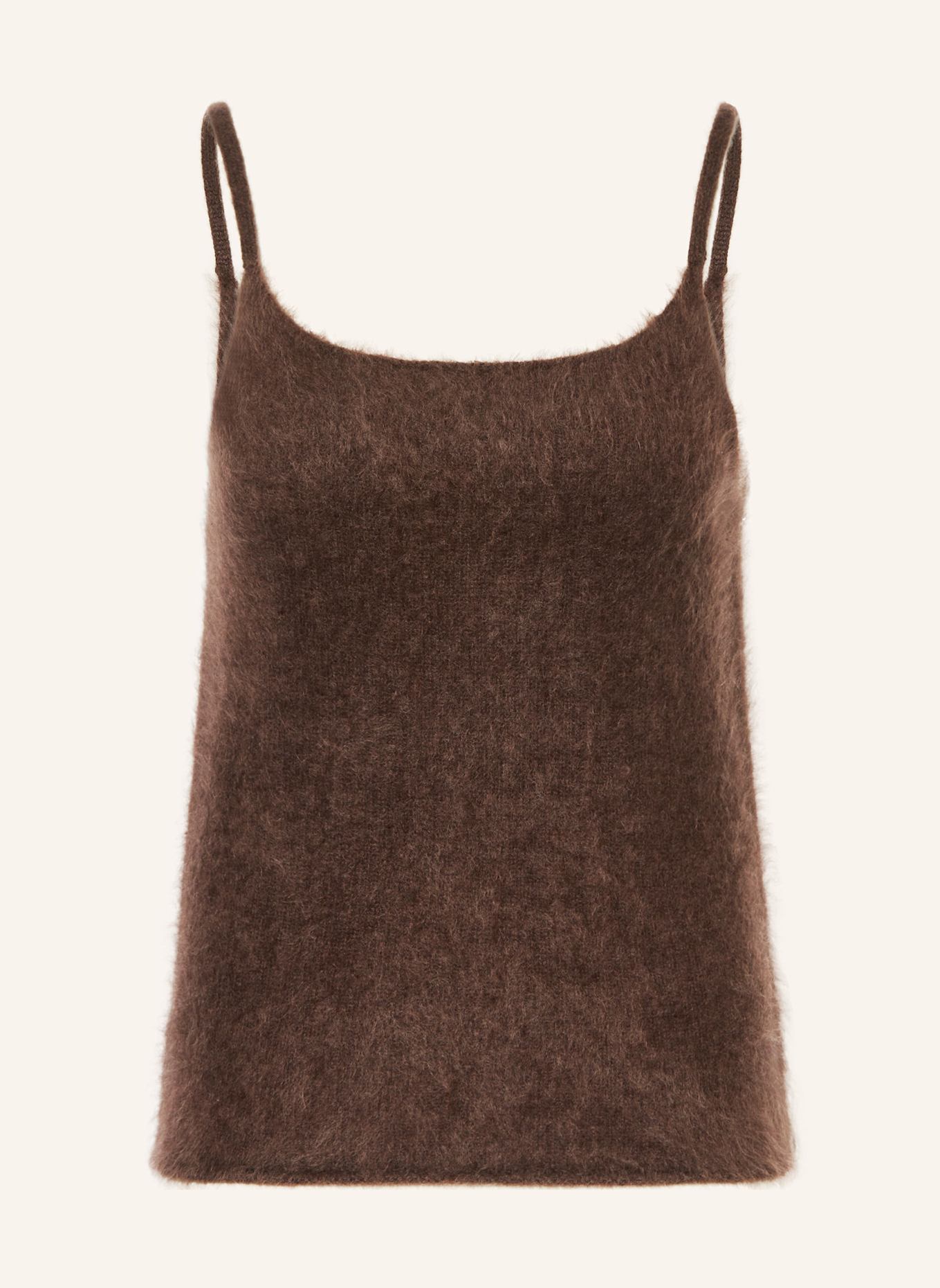SOFT GOAT Knit top in cashmere: DARK BROWN
