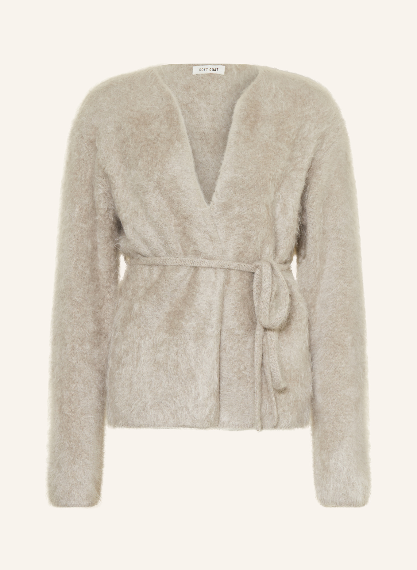 SOFT GOAT Dzianinowe wdzianko z kaszmiru: SZAROBRĄZOWY