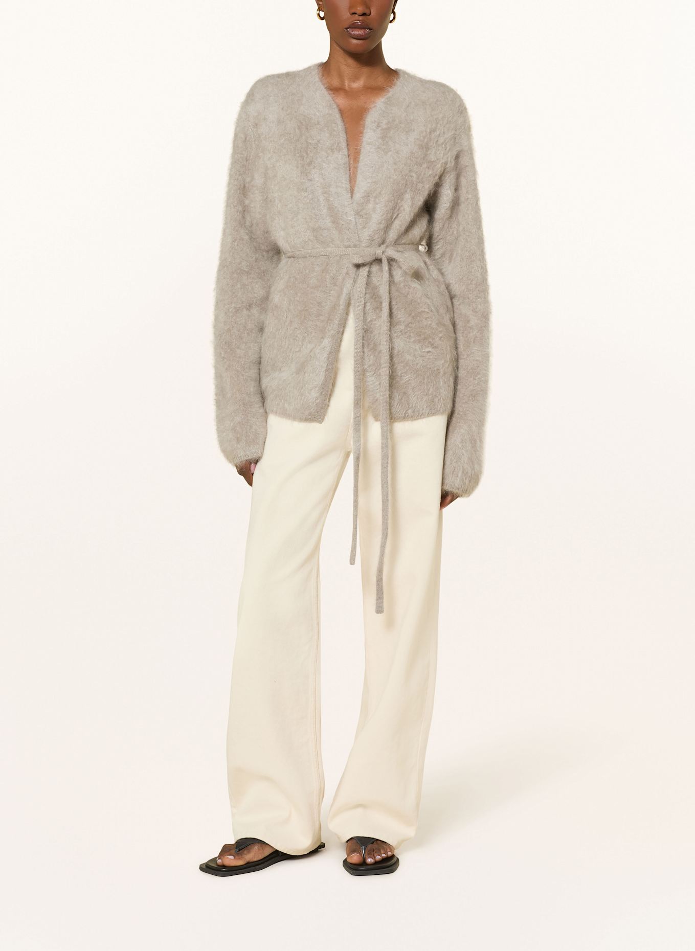 SOFT GOAT Dzianinowe wdzianko z kaszmiru: SZAROBRĄZOWY