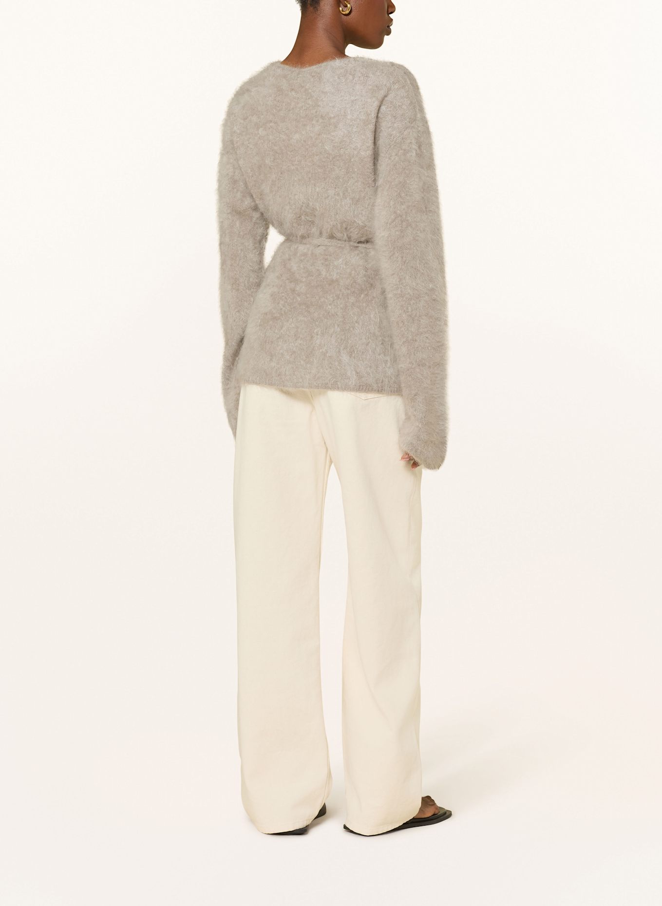 SOFT GOAT Dzianinowe wdzianko z kaszmiru: SZAROBRĄZOWY