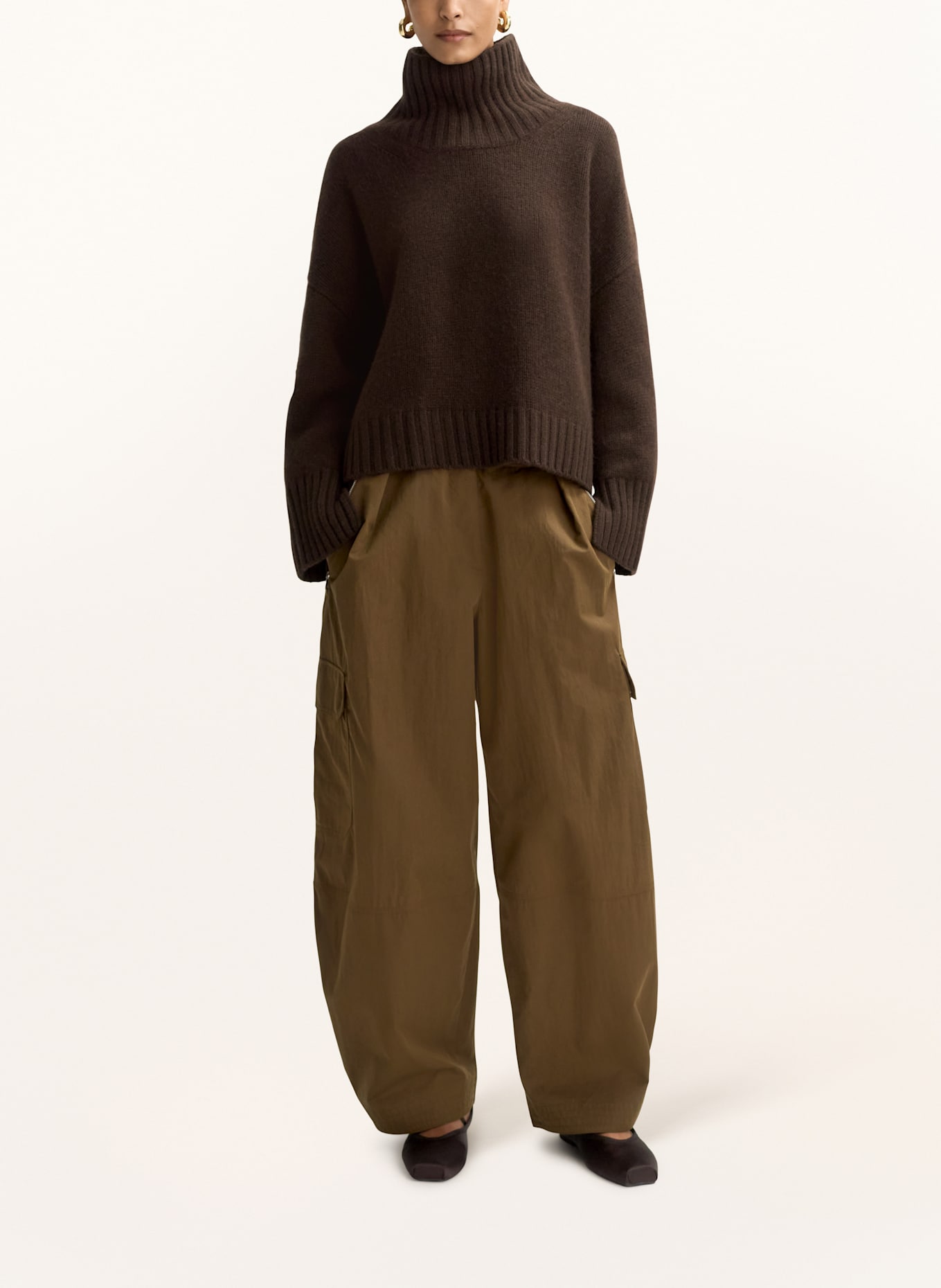 SOFT GOAT Rollkragenpullover aus Cashmere: DUNKELBRAUN