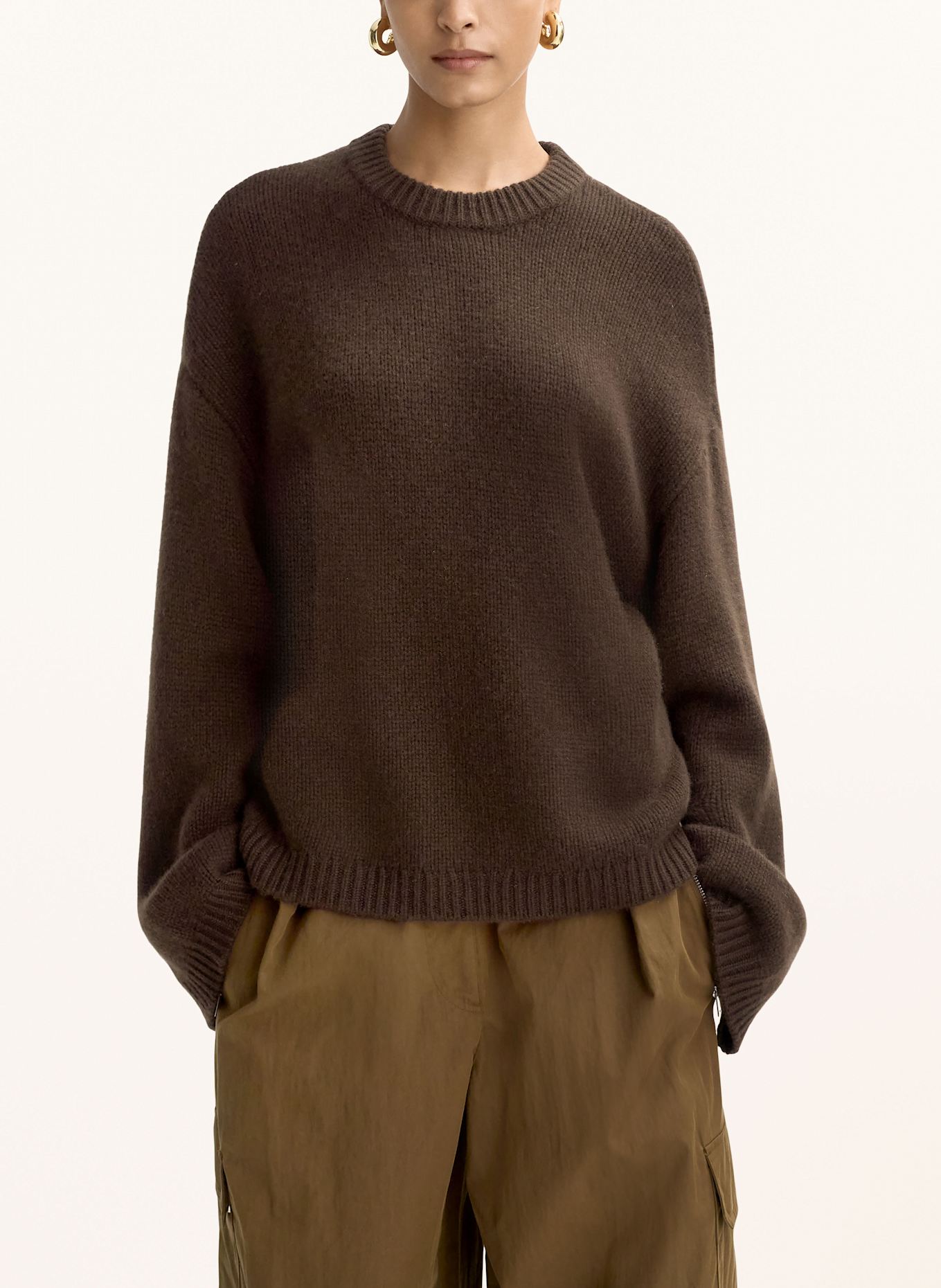 SOFT GOAT Cashmere-Pullover: DUNKELBRAUN