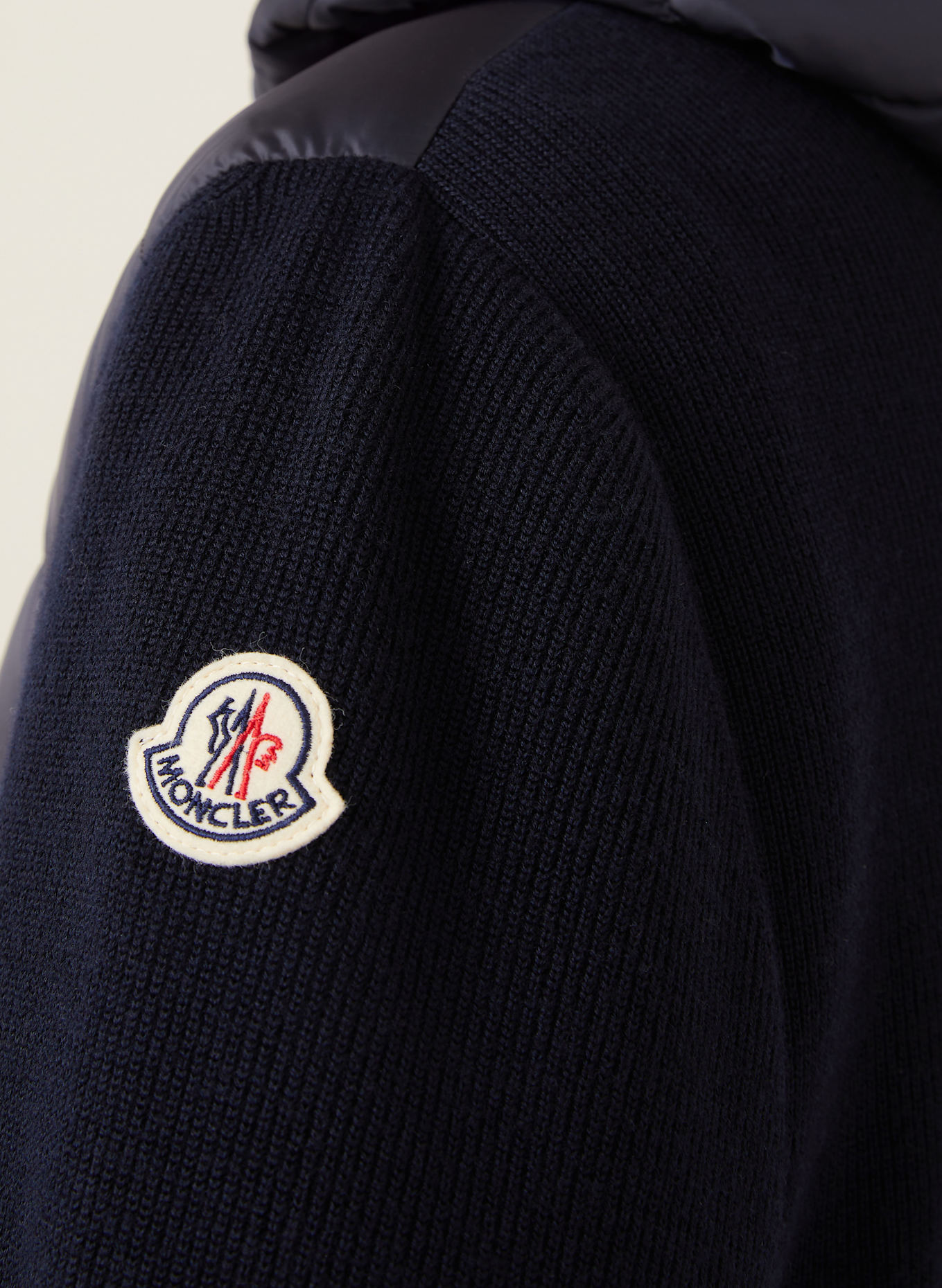 MONCLER Daunenjacke im Materialmix: DUNKELBLAU