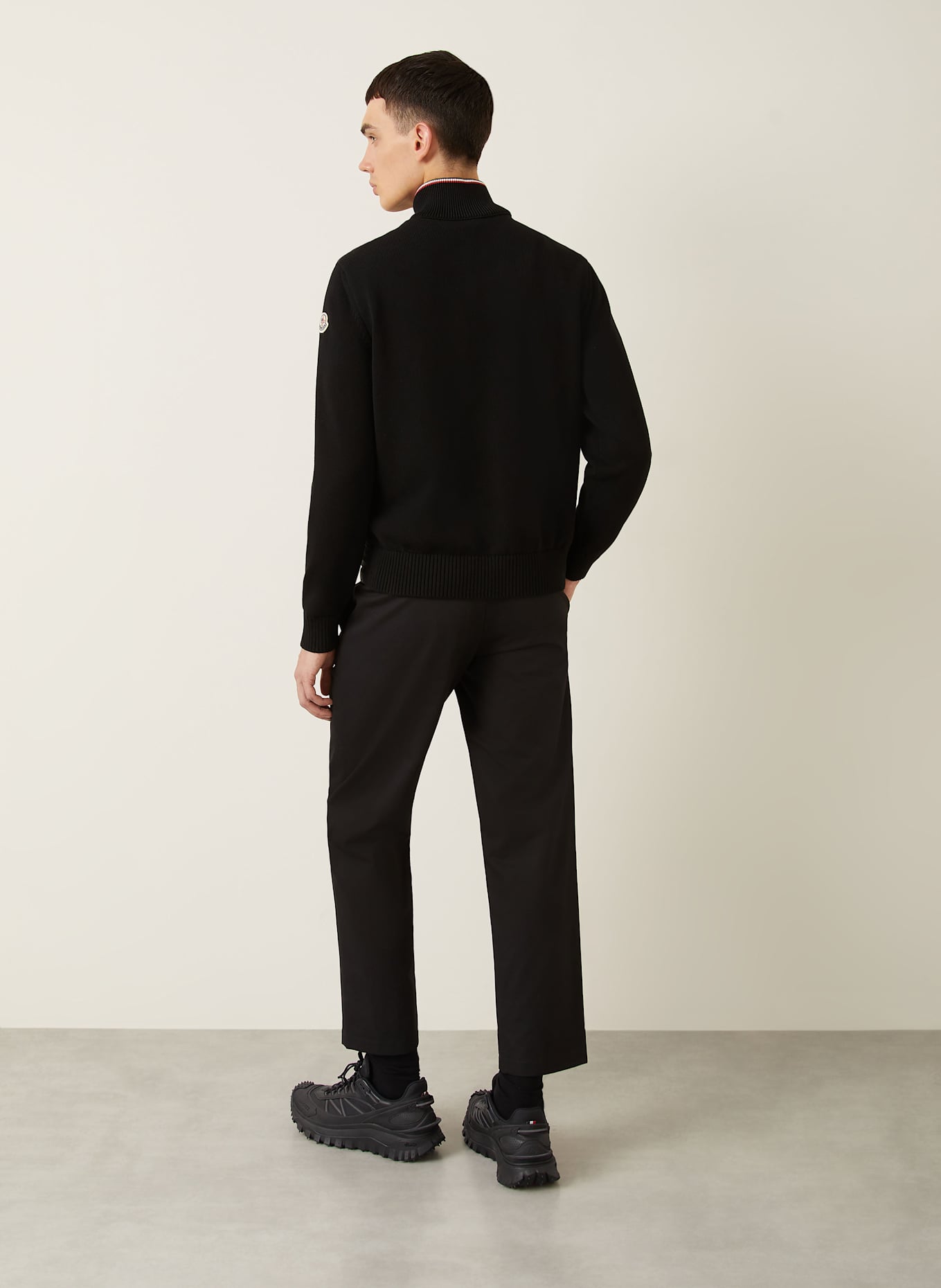MONCLER Daunenjacke im Materialmix: SCHWARZ
