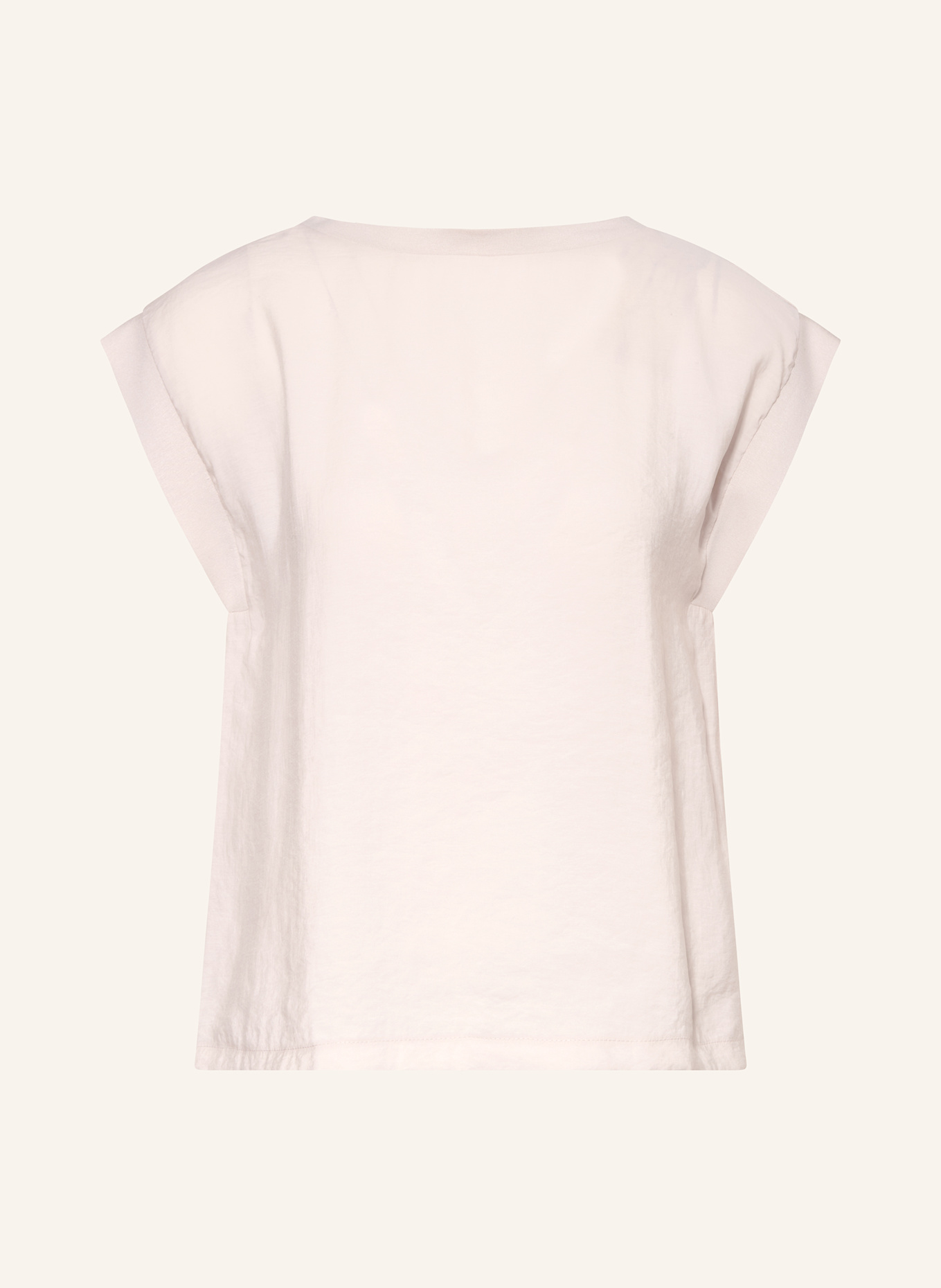 OPUS Blusentop SILKISI im Materialmix: ECRU
