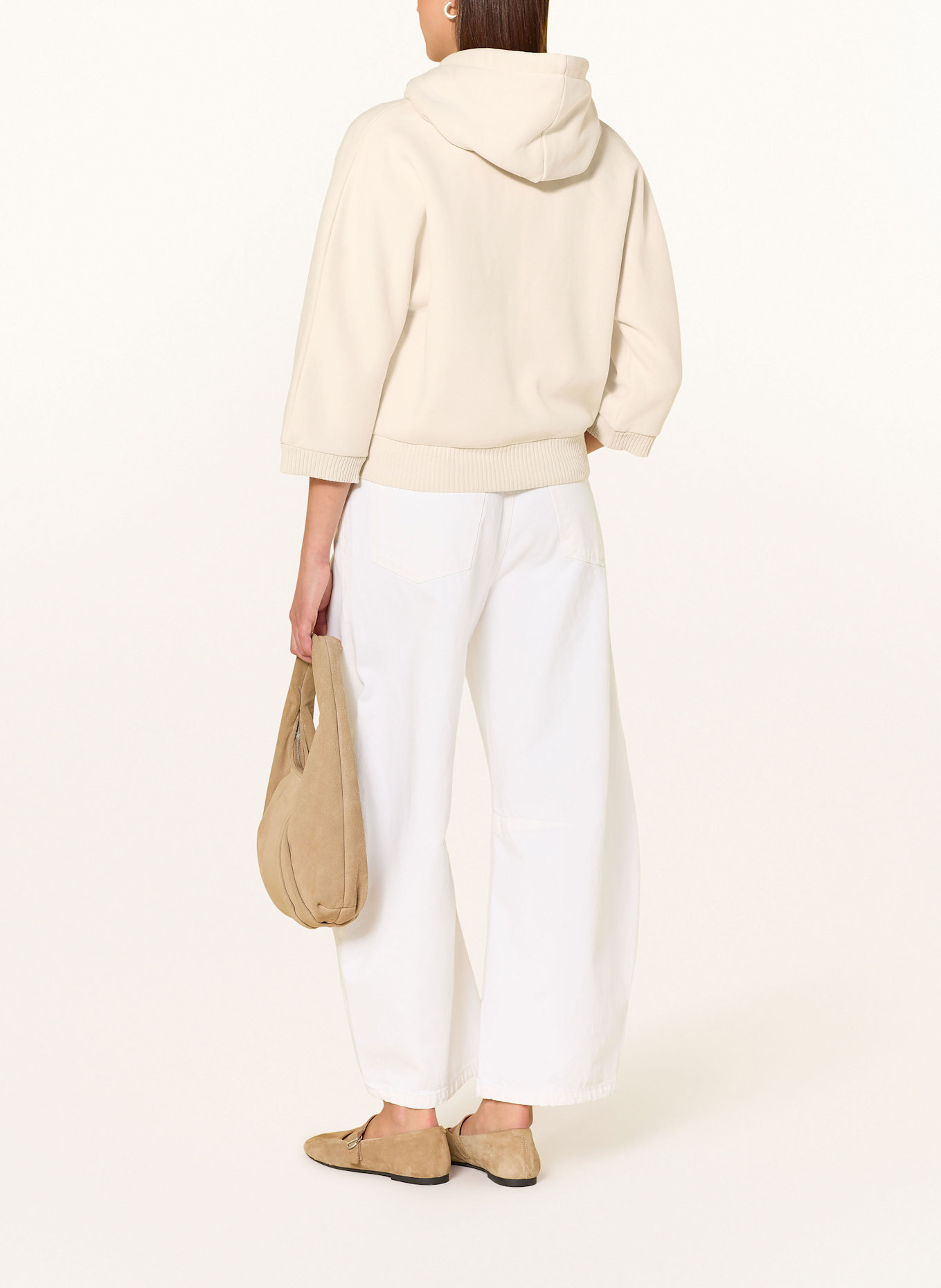 OPUS Sweatjacke GENITA mit 3/4-Arm: ECRU