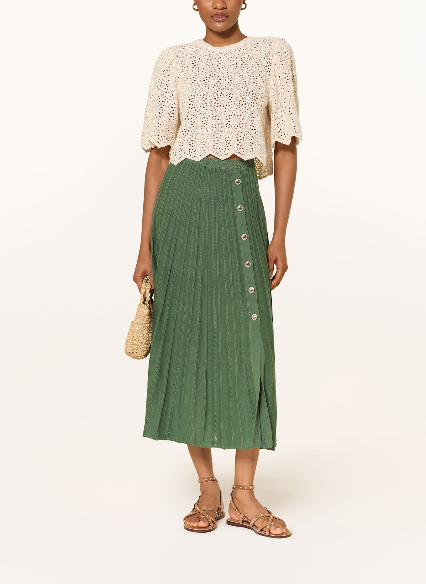 ba&sh Strickrock SINDY: DUNKELGRÜN