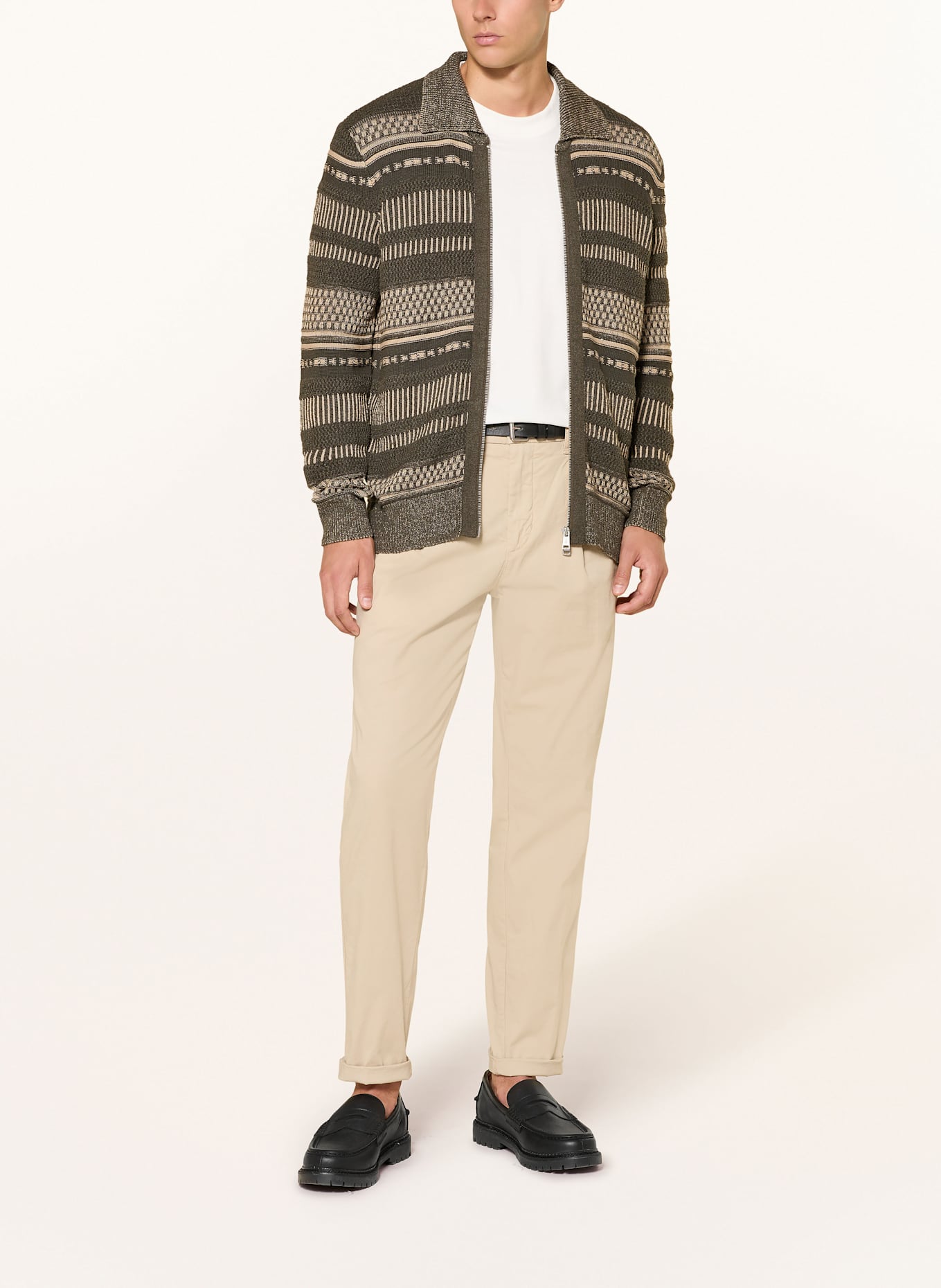 Marc O'Polo Strickjacke: KHAKI / CREME