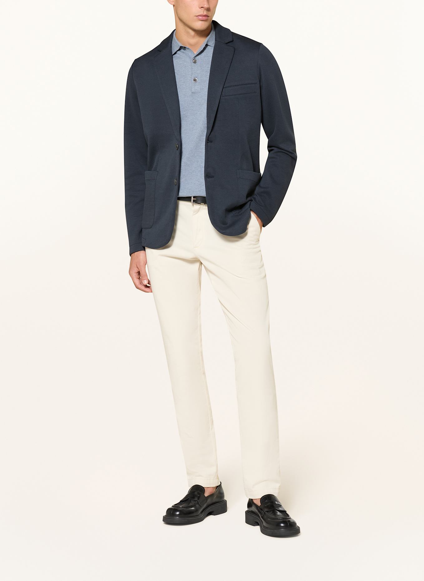 Marc O'Polo Jerseysakko Shaped Fit: DUNKELBLAU