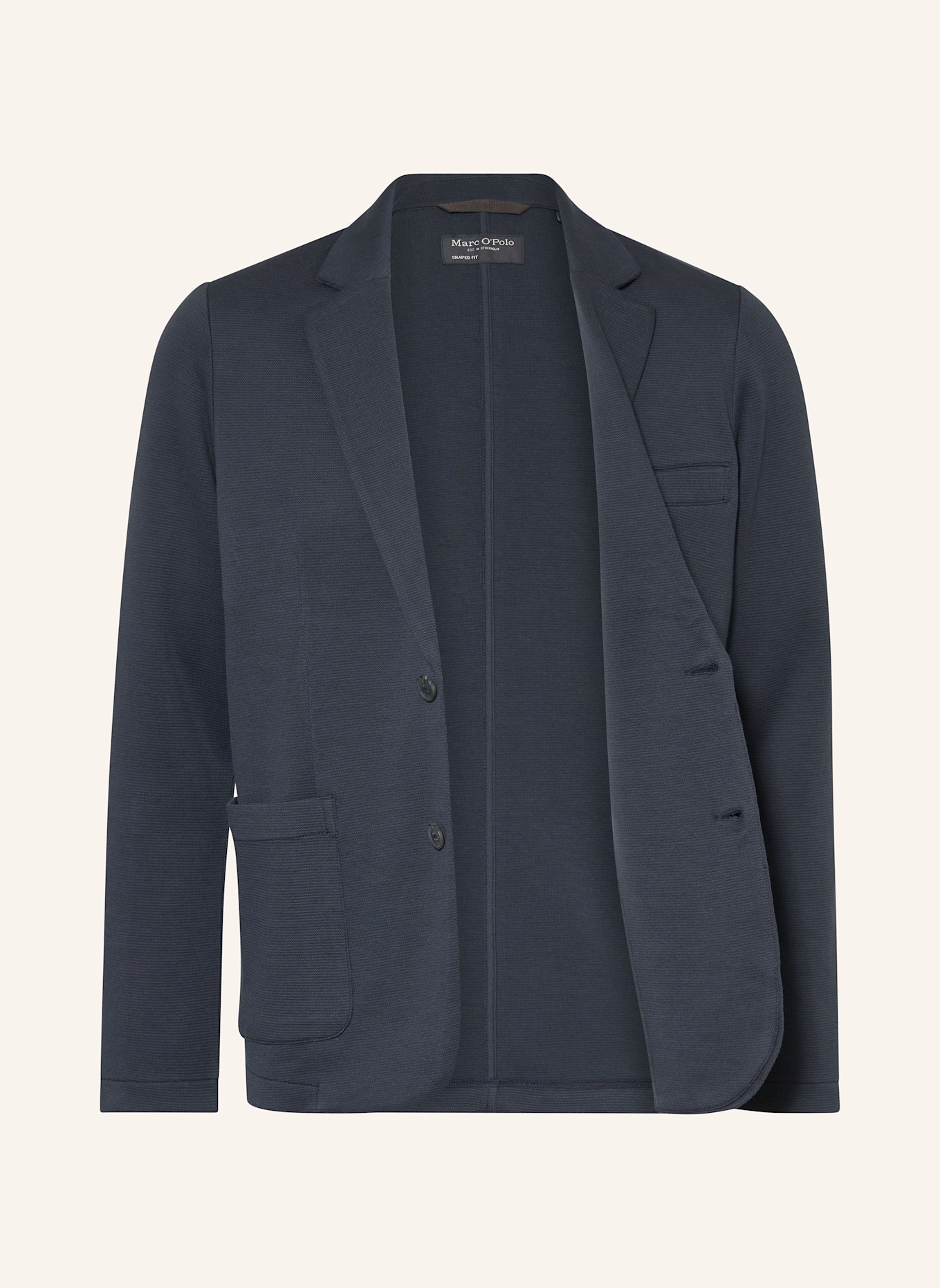 Marc O'Polo Jerseysakko Shaped Fit: DUNKELBLAU