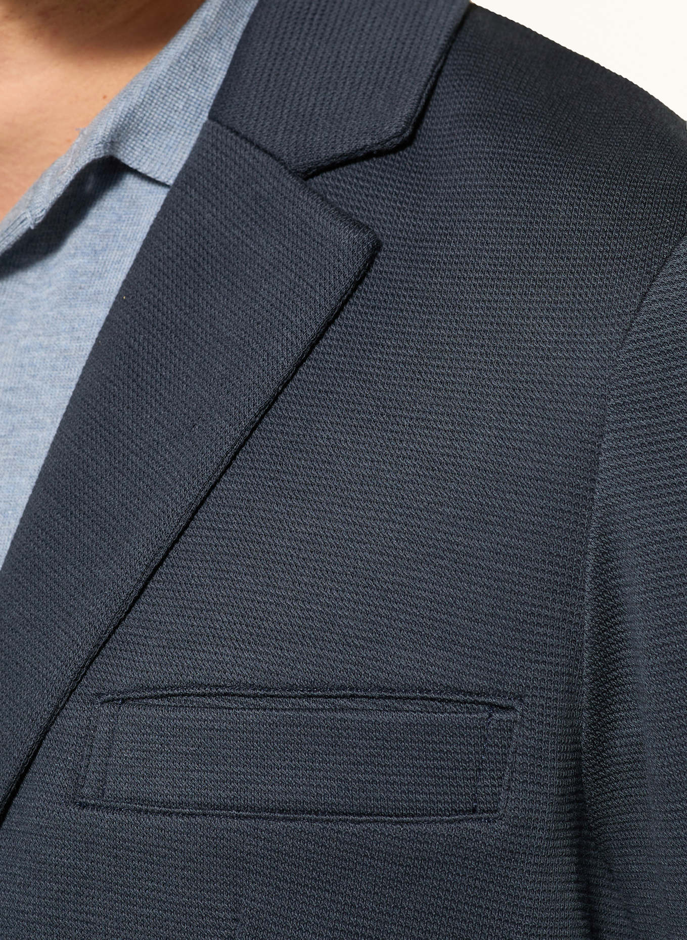 Marc O'Polo Jerseysakko Shaped Fit: DUNKELBLAU