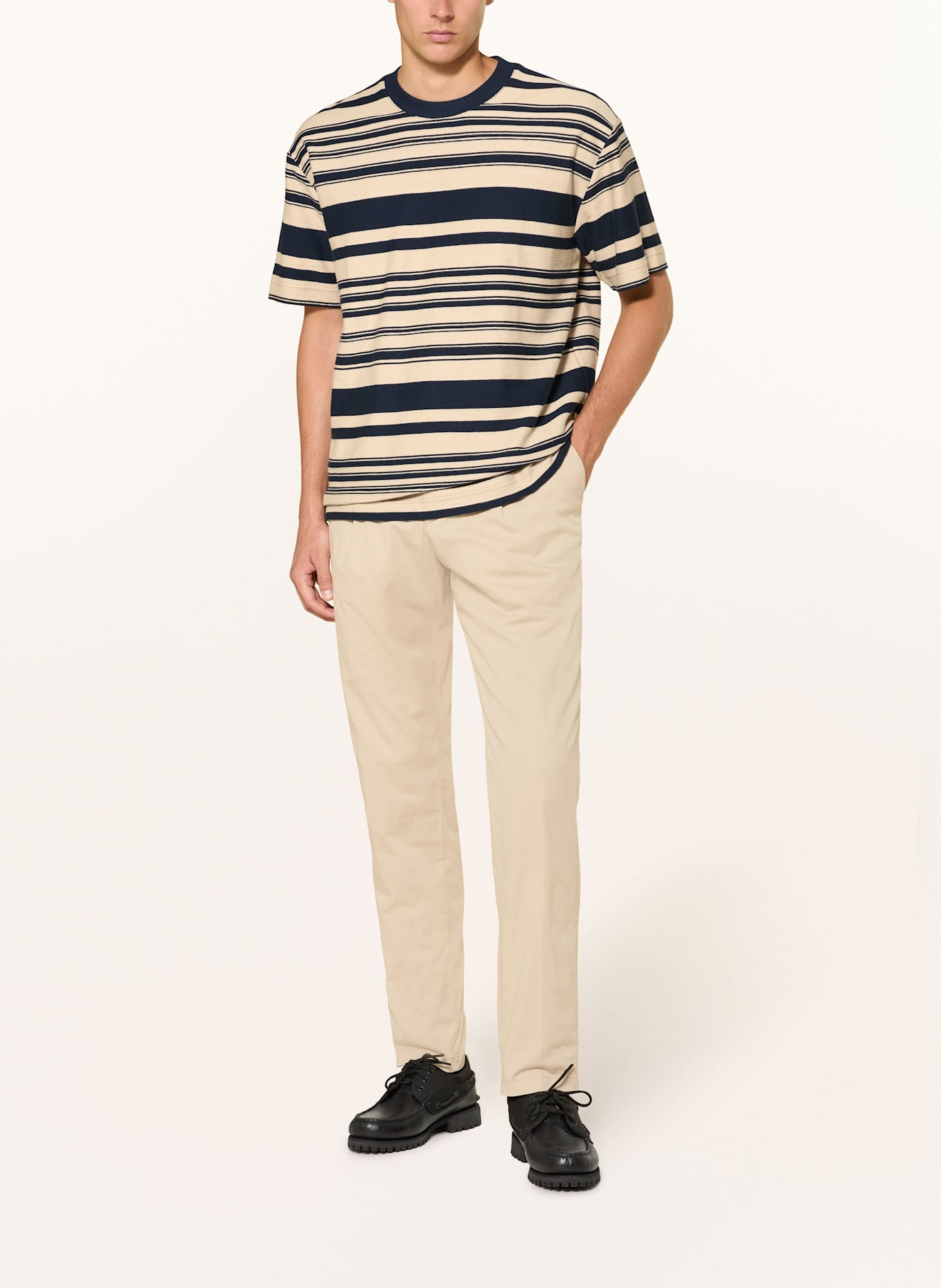 Marc O'Polo T-Shirt: DUNKELBLAU / BEIGE