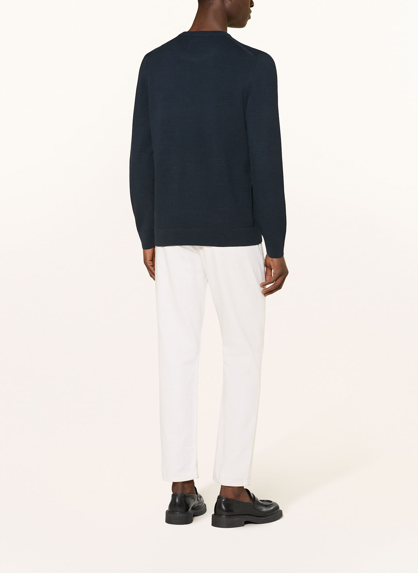 Marc O'Polo Piqué-Pullover: DUNKELBLAU