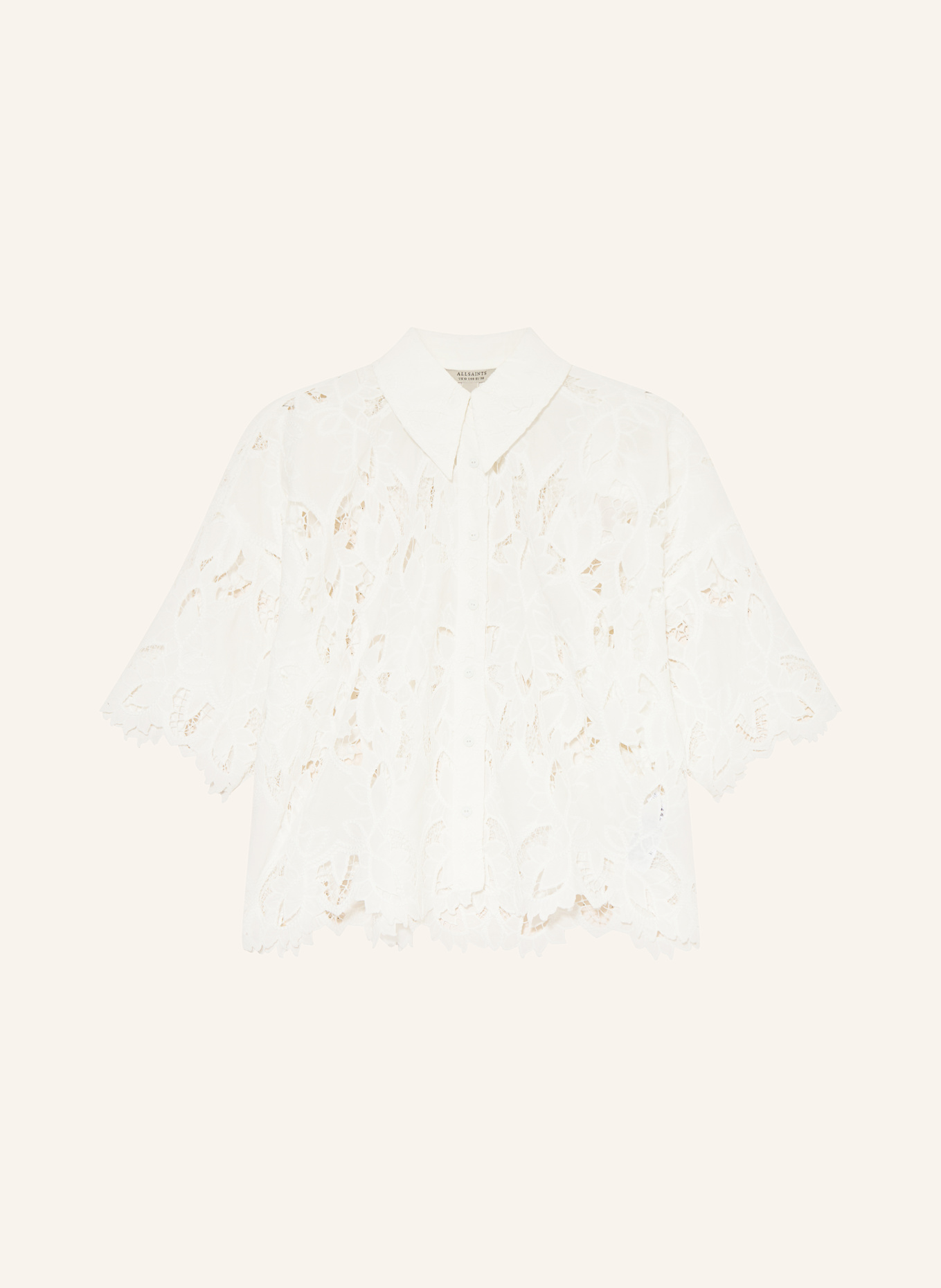 ALLSAINTS Košilová halenka CHARLI z děrované krajky: BÍLÁ
