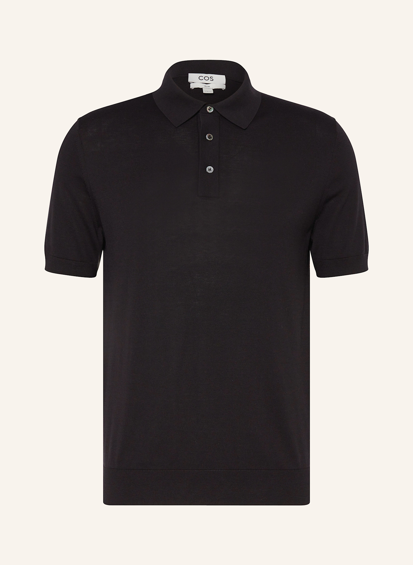 COS Nike Polo Piqué Script with silk: BLACK