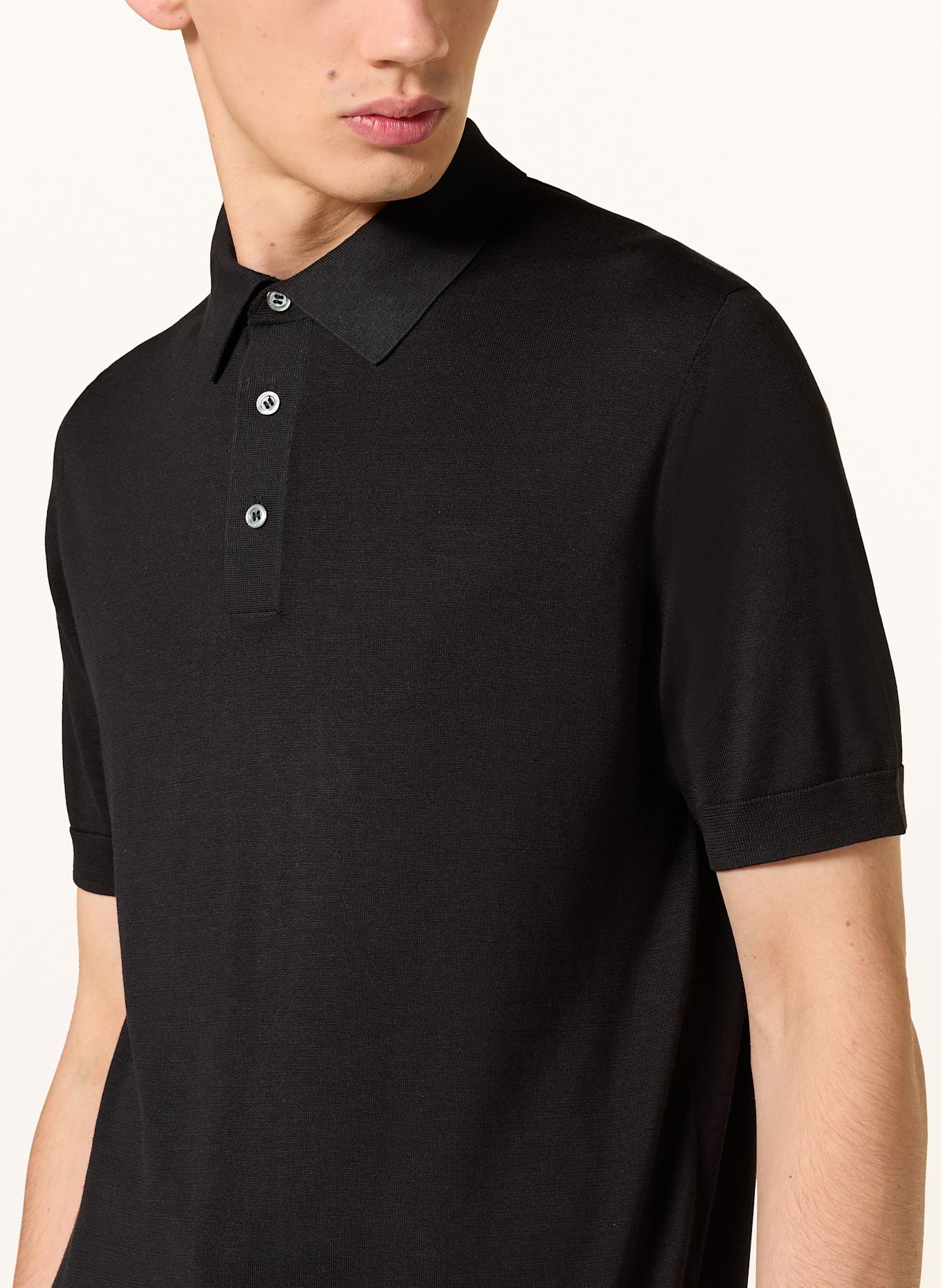 COS Nike Polo Piqué Script with silk: BLACK