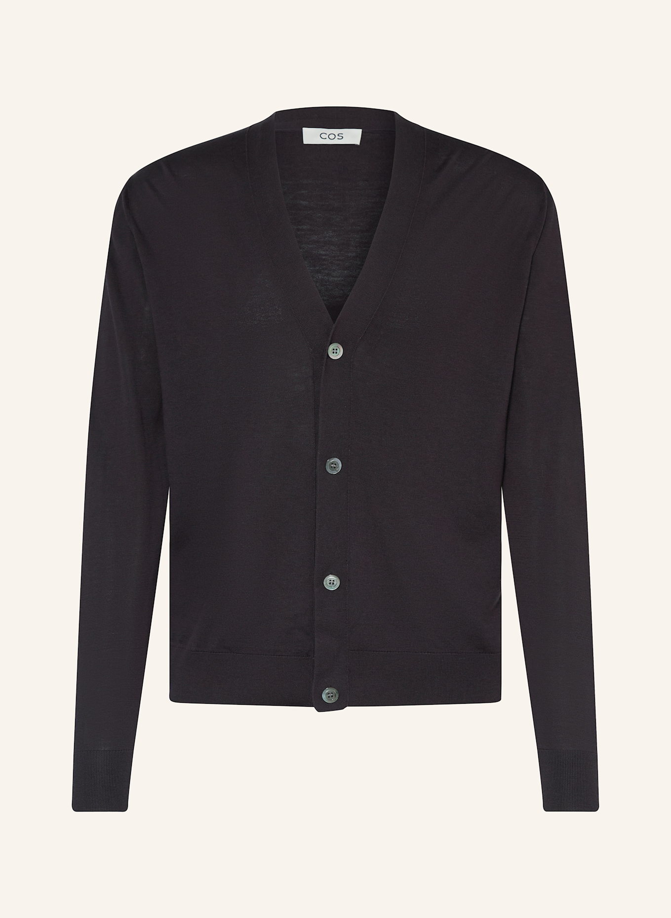 COS Strickjacke mit Seide: DUNKELBRAUN