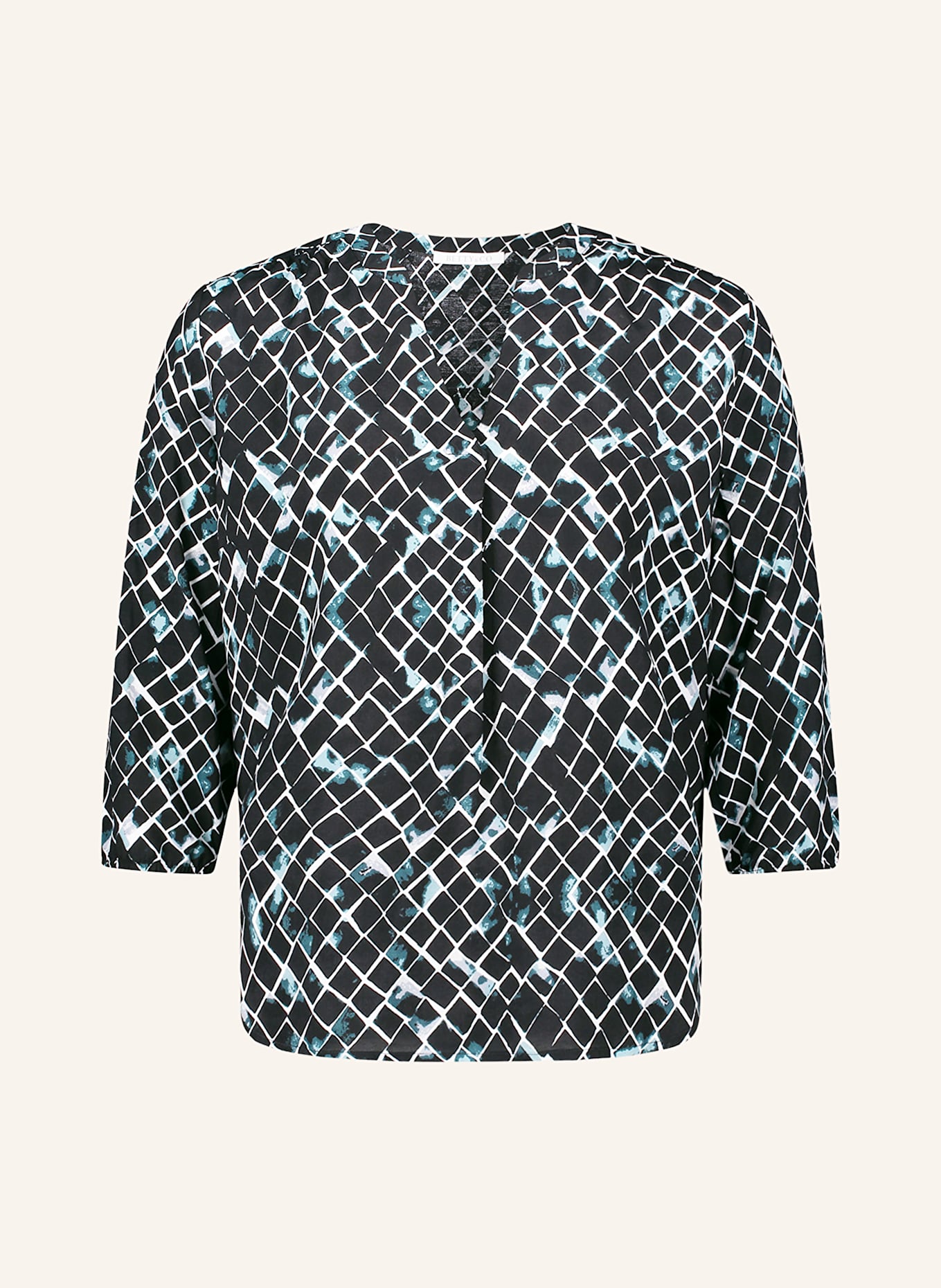 BETTY&CO Blusenshirt mit 3/4-Arm: MINT / SCHWARZ / WEISS