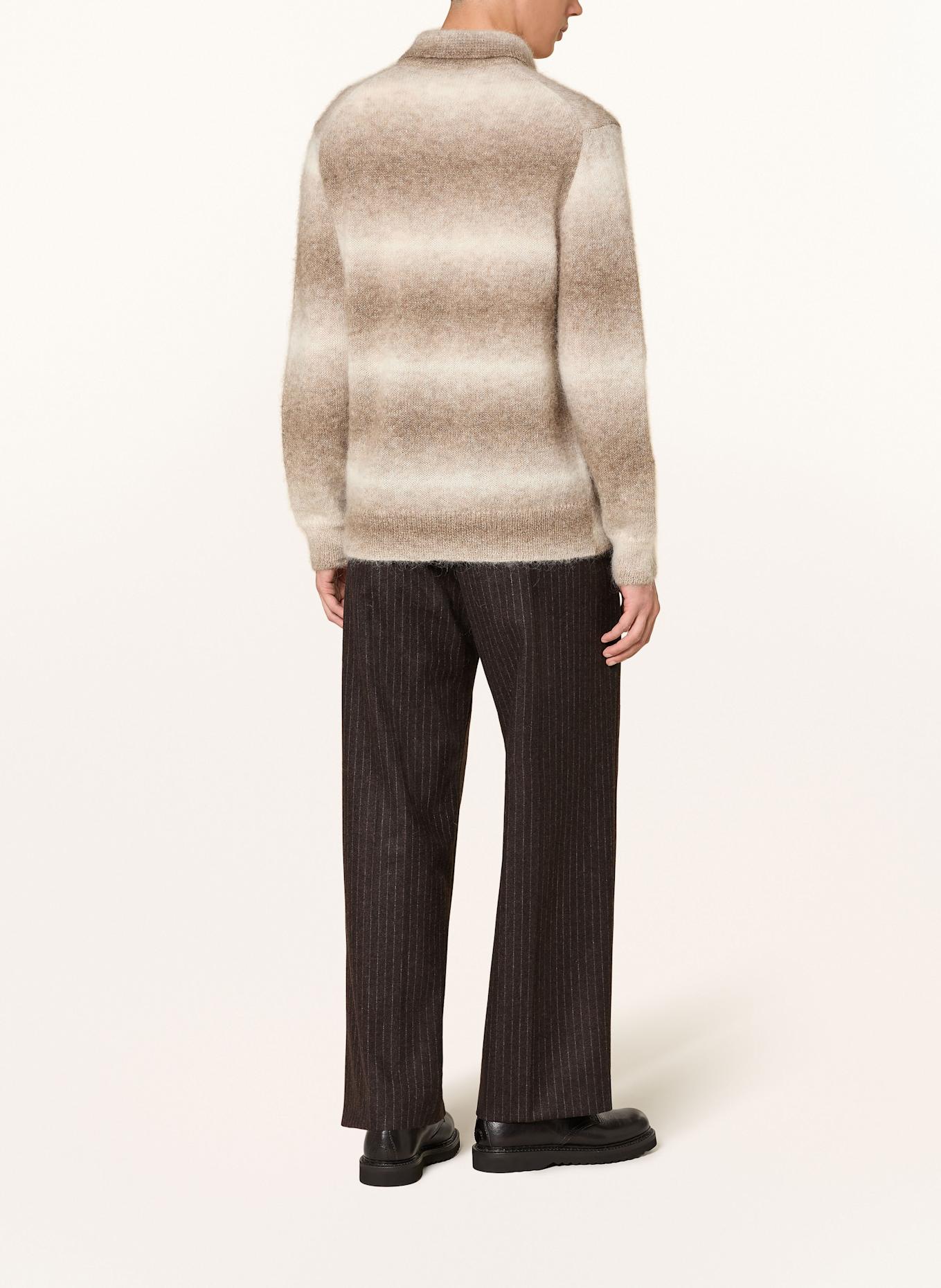 NN.07 Strick-Poloshirt ALFIE aus Alpaka: CAMEL / ECRU