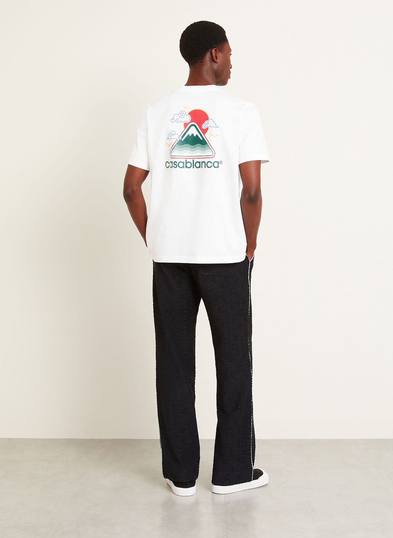 Casablanca T-shirt MONTAGNE ONDULÉE: BIAŁY