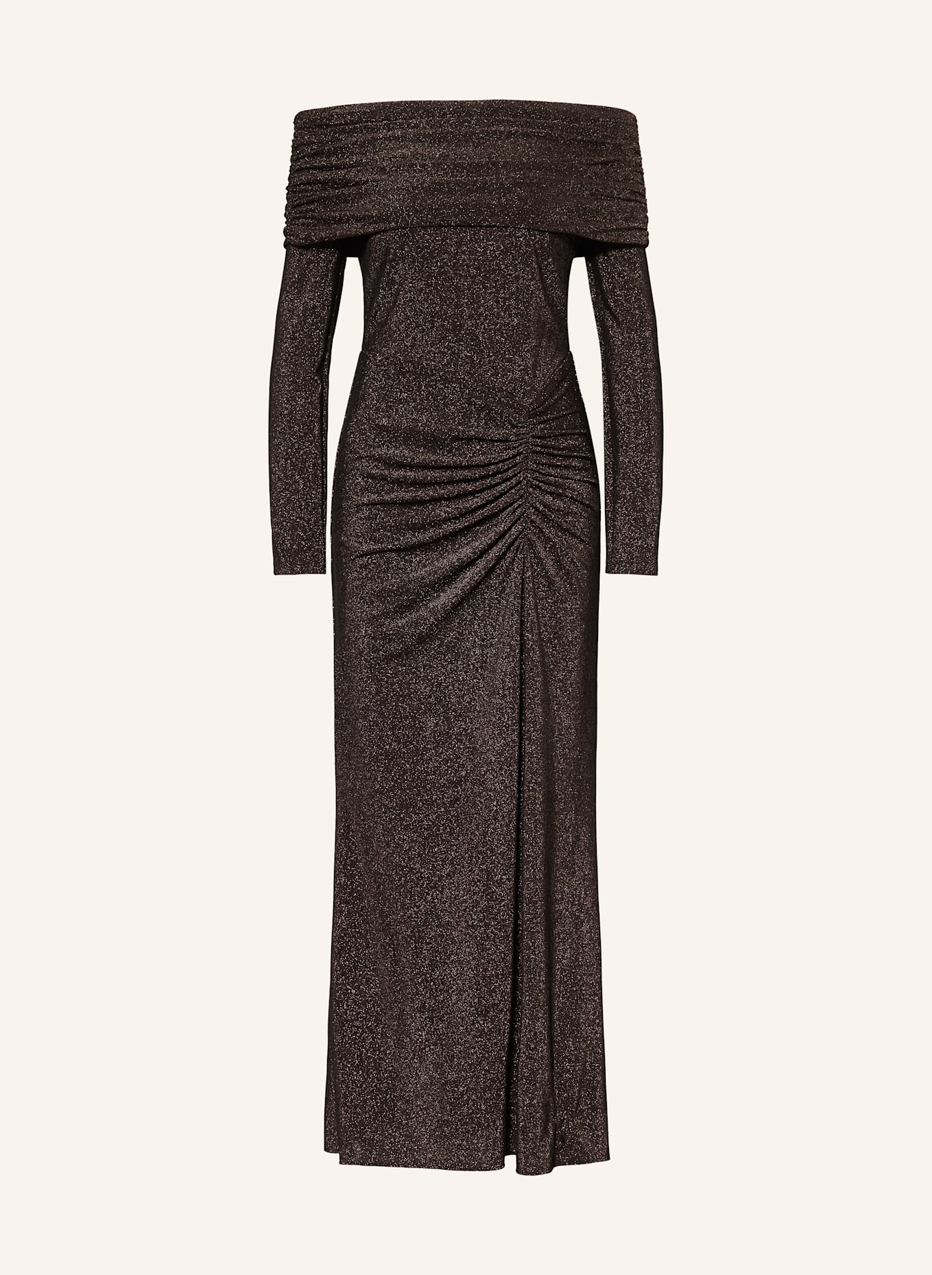 ADRIANNA PAPELL Abendkleid mit Glitzergarn: DUNKELBRAUN