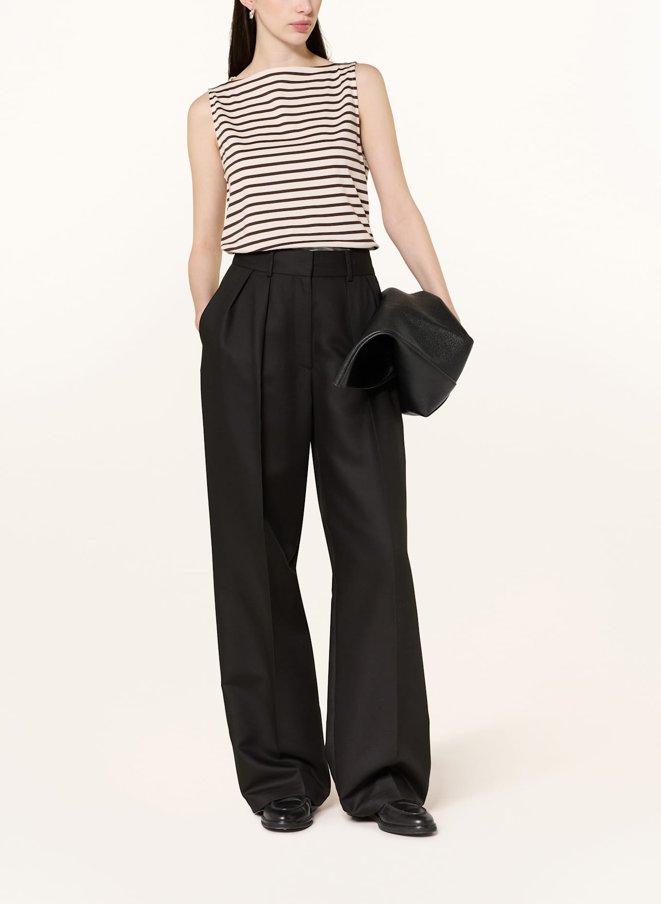 COS Jerseytop: CREME / SCHWARZ