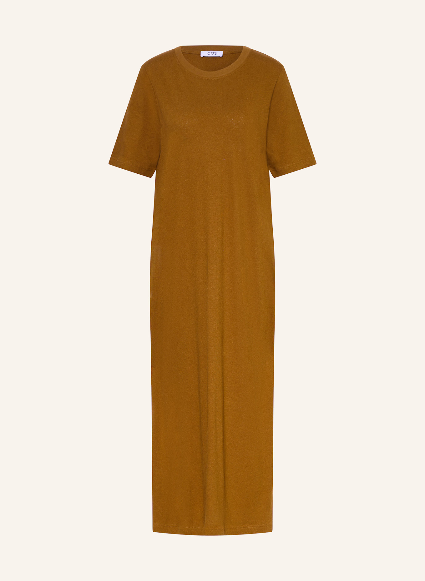COS Kleid mit Leinen: COGNAC