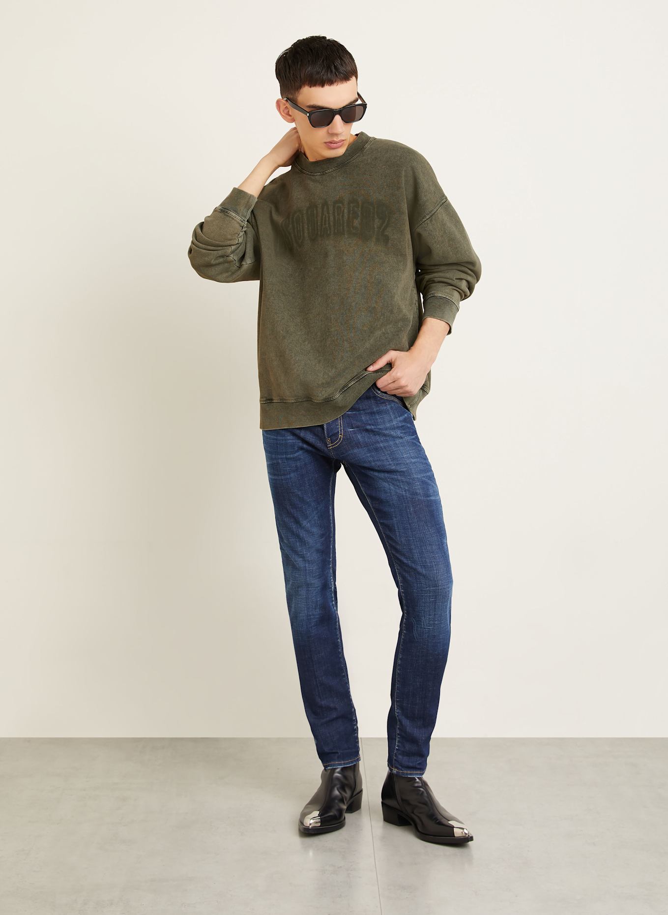 DSQUARED2 Bluza nierozpinana: CIEMNOZIELONY