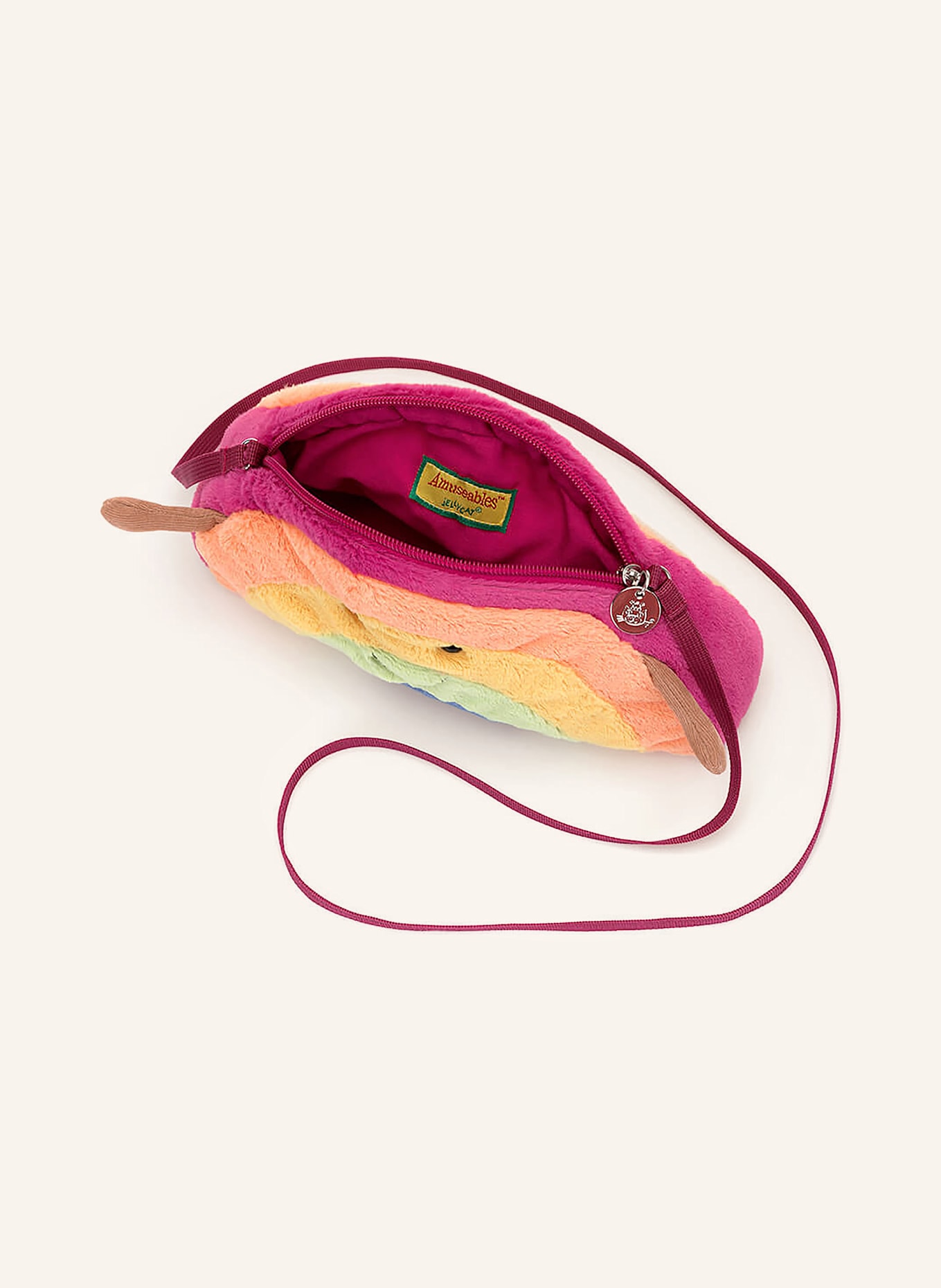 Jellycat Umhängetasche AMUSEABLES RAINBOW: FUCHSIA/ HELLORANGE/ GELB