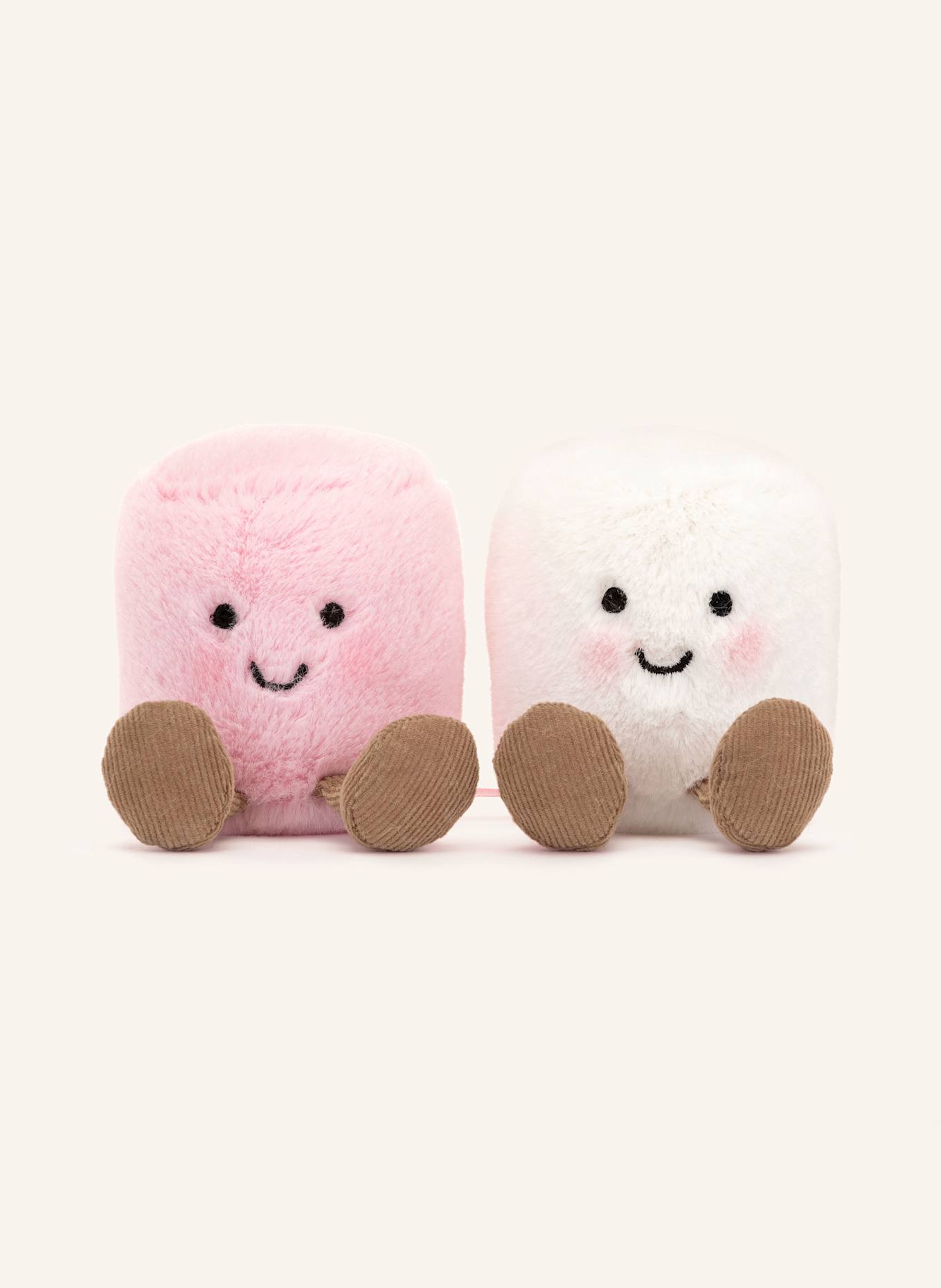 Jellycat Peluche AMUSEABLES PINK AND WHITE MARSHMALLOWS: BLANC / ROSE CLAIR
