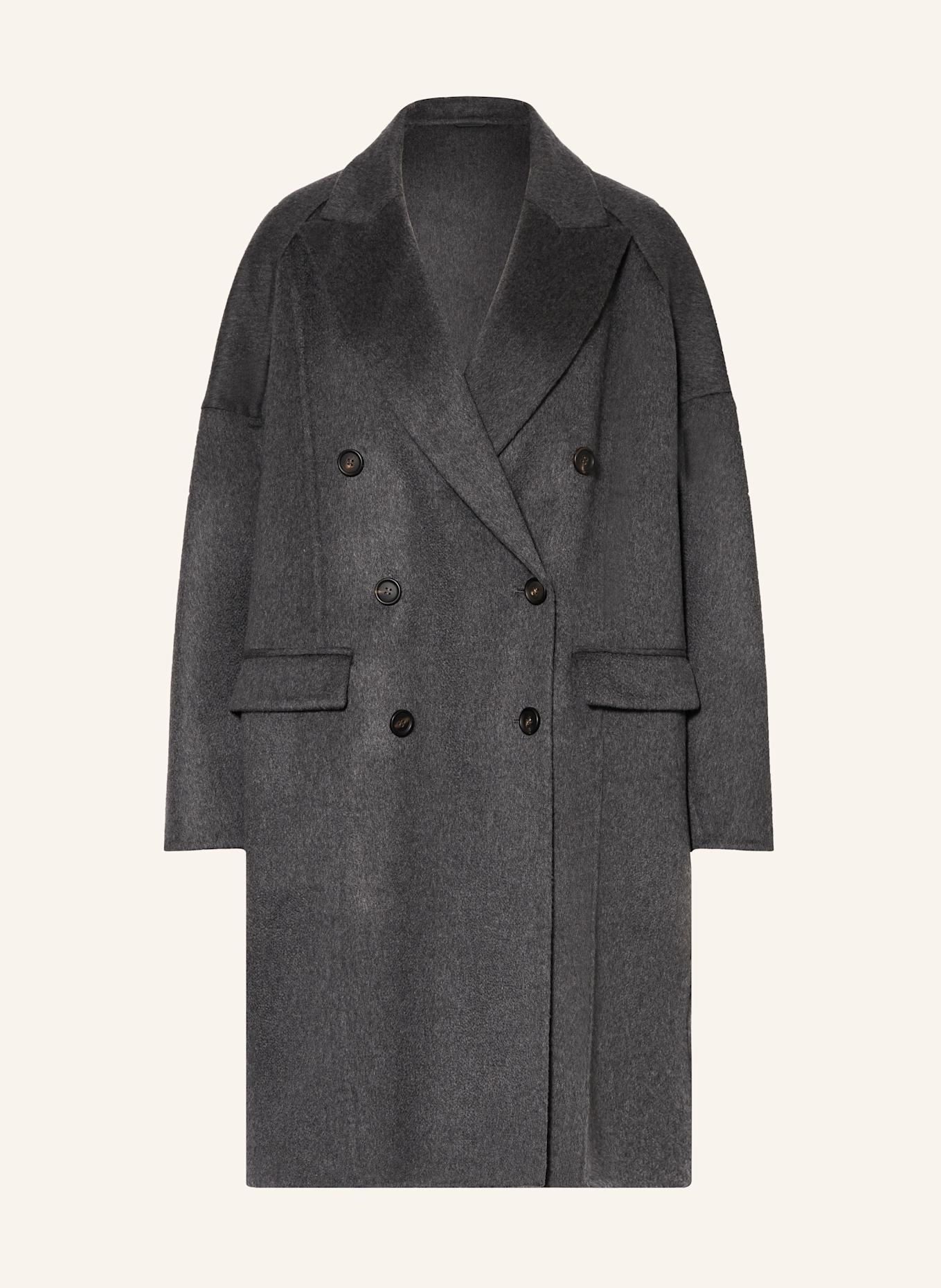 BRUNELLO CUCINELLI Cashmere-Mantel: DUNKELGRAU