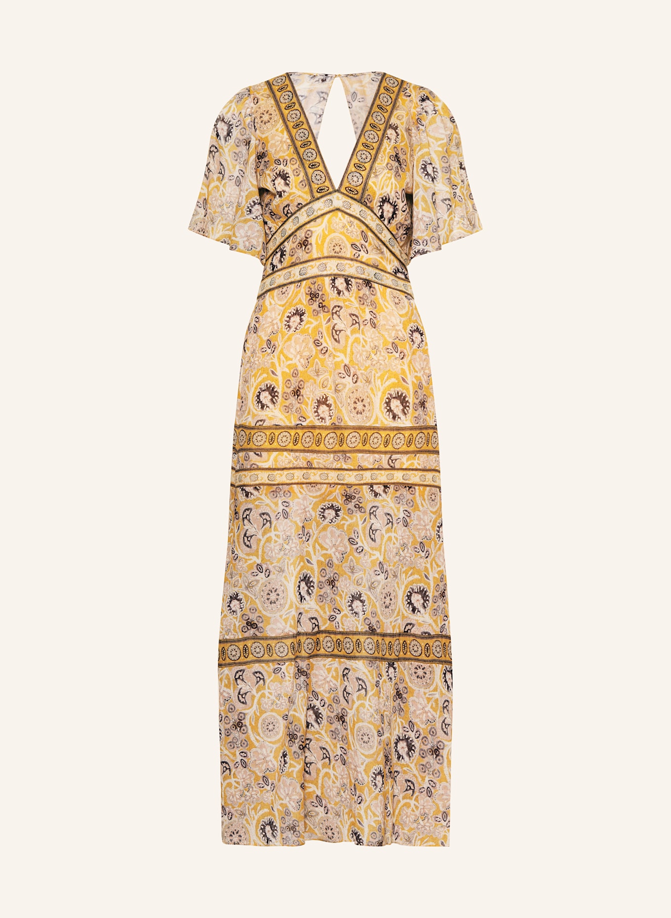 ba&sh Kleid ALIA: GELB / DUNKELGELB / ECRU