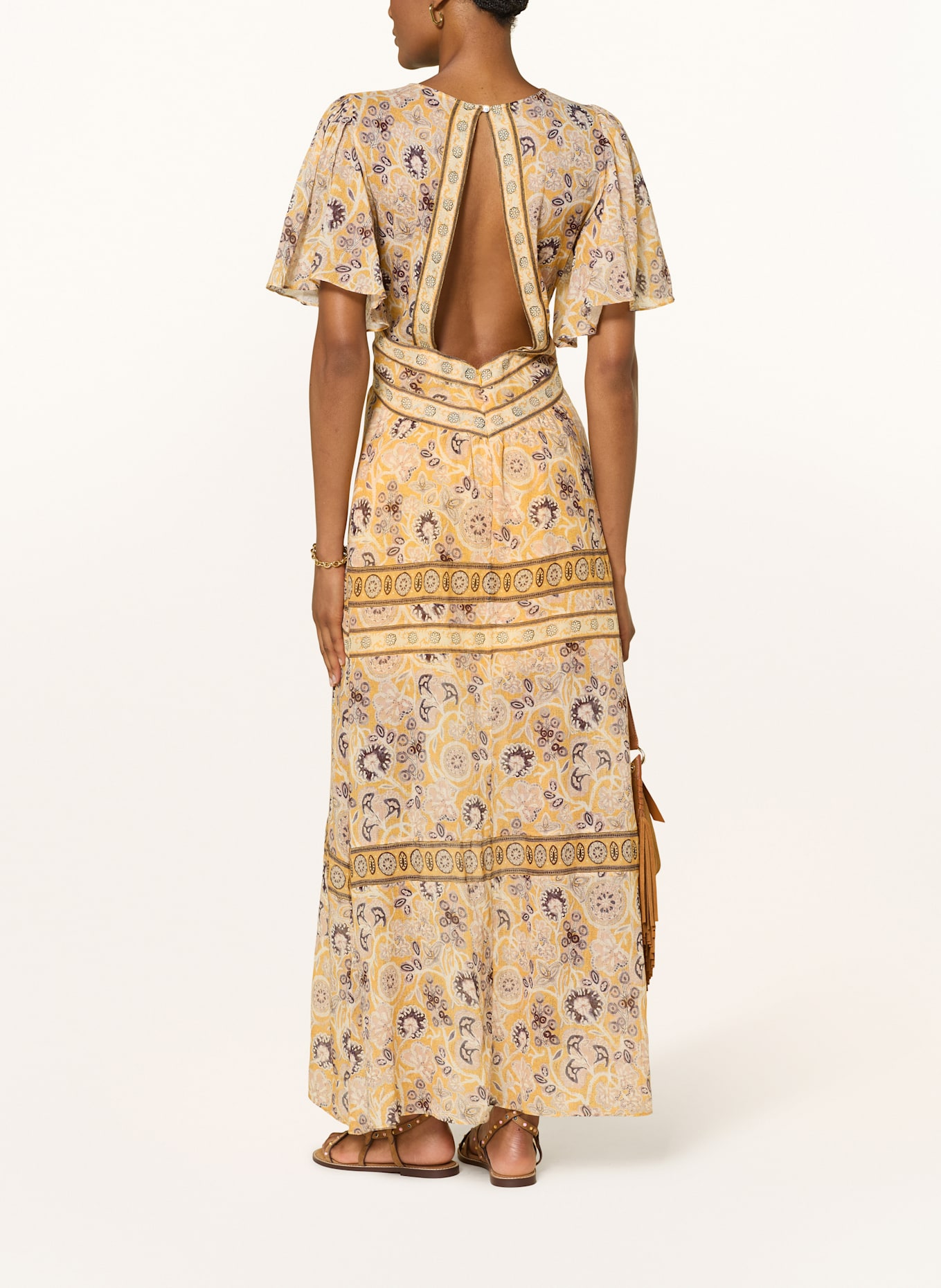 ba&sh Kleid ALIA: GELB / DUNKELGELB / ECRU