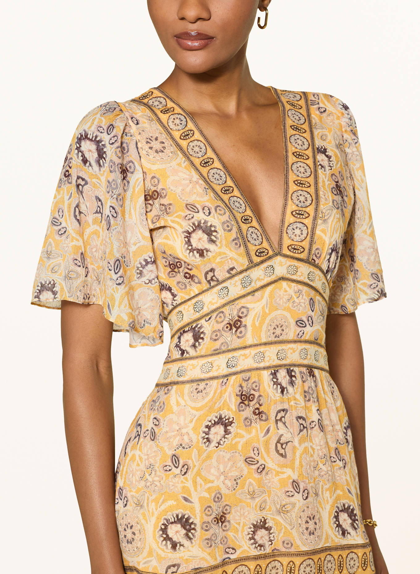 ba&sh Kleid ALIA: GELB / DUNKELGELB / ECRU