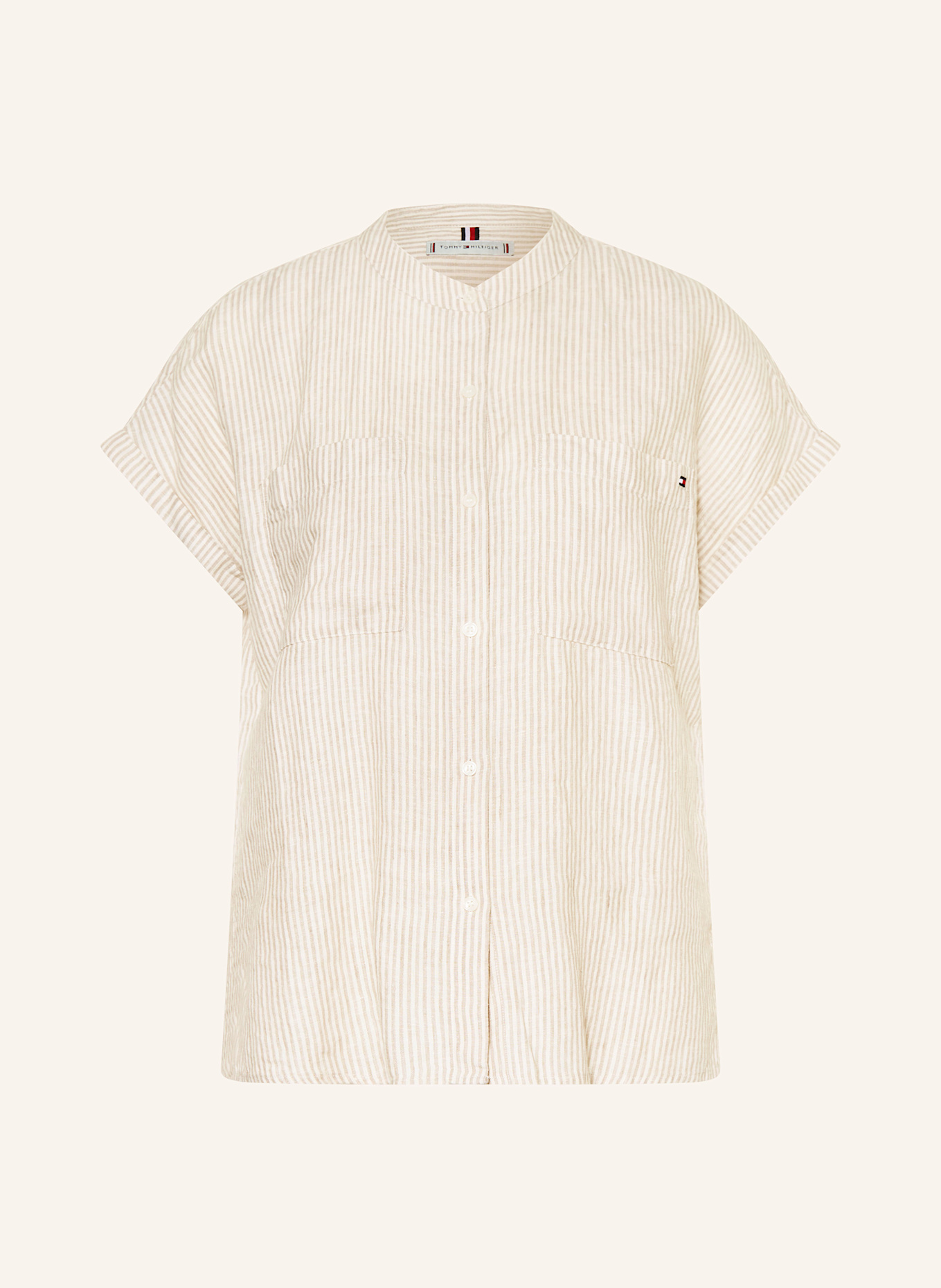 TOMMY HILFIGER Leinenbluse: BEIGE / CREME