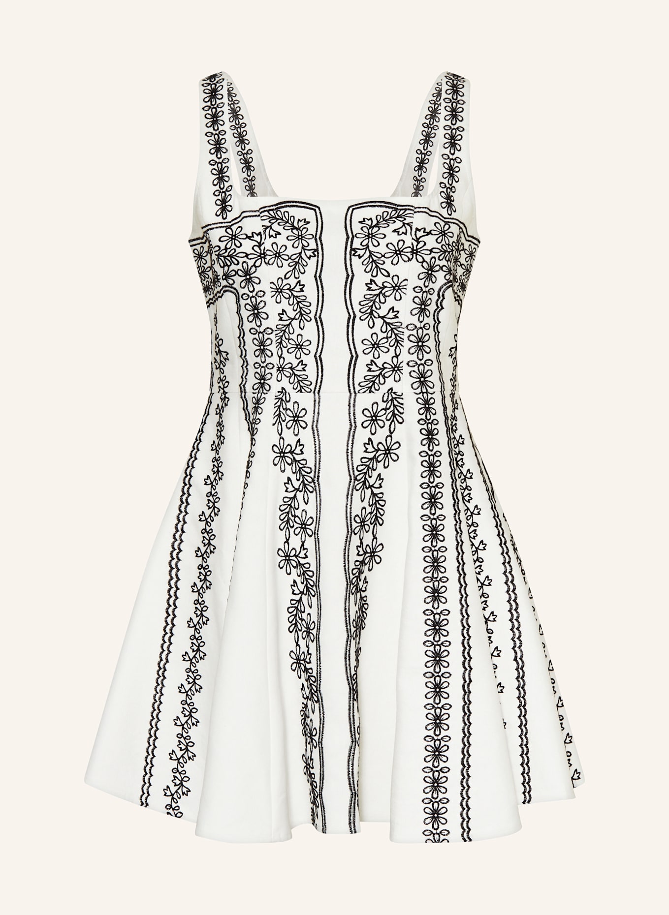 maje Kleid mit Leinen: WEISS/ SCHWARZ