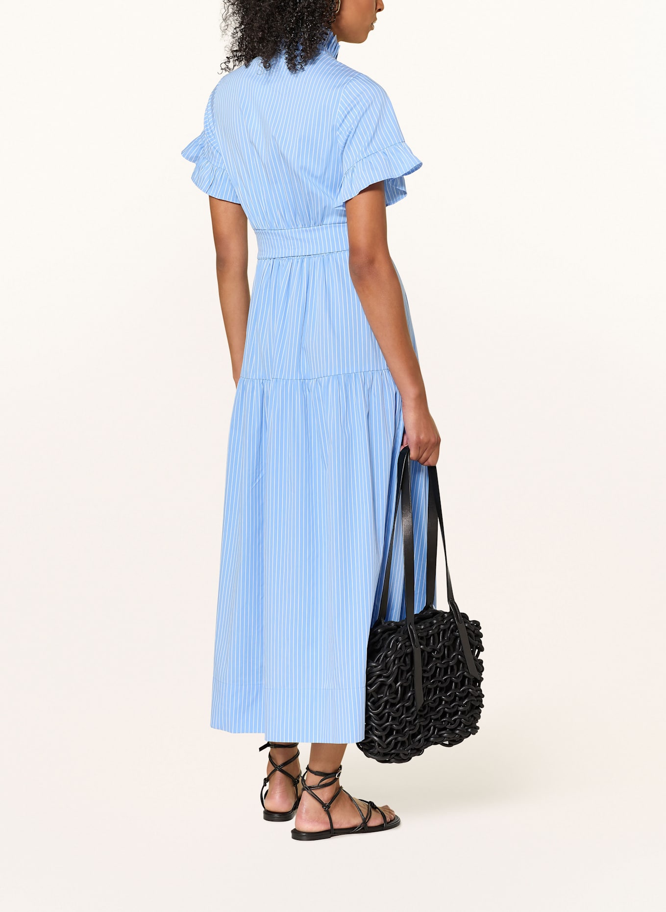 NEO NOIR Hemdblusenkleid NELLIE: HELLBLAU / WEISS