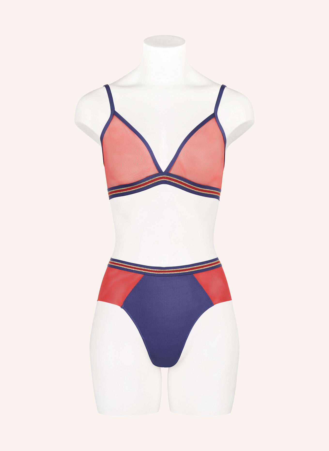 mey Triangel-BH Serie POETRY VOGUE mit Glitzergarn: ROT / BLAU