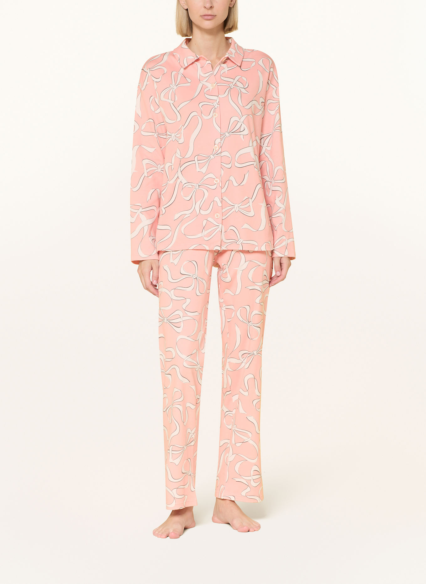 mey Piżama z serii PRETTY BOWS: JASNORÓŻOWY / BIAŁY / CZARNY