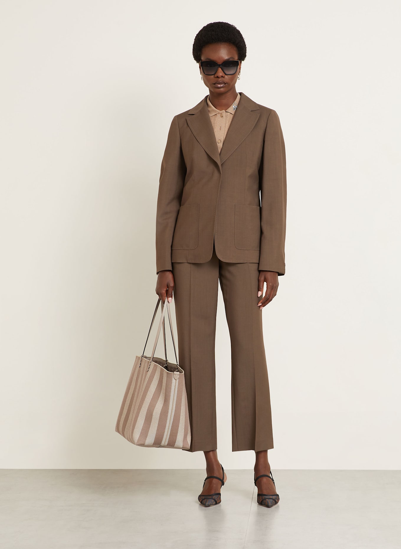 FENDI Shopper ROLL LARGE zum Wenden: BEIGE/ BRAUN