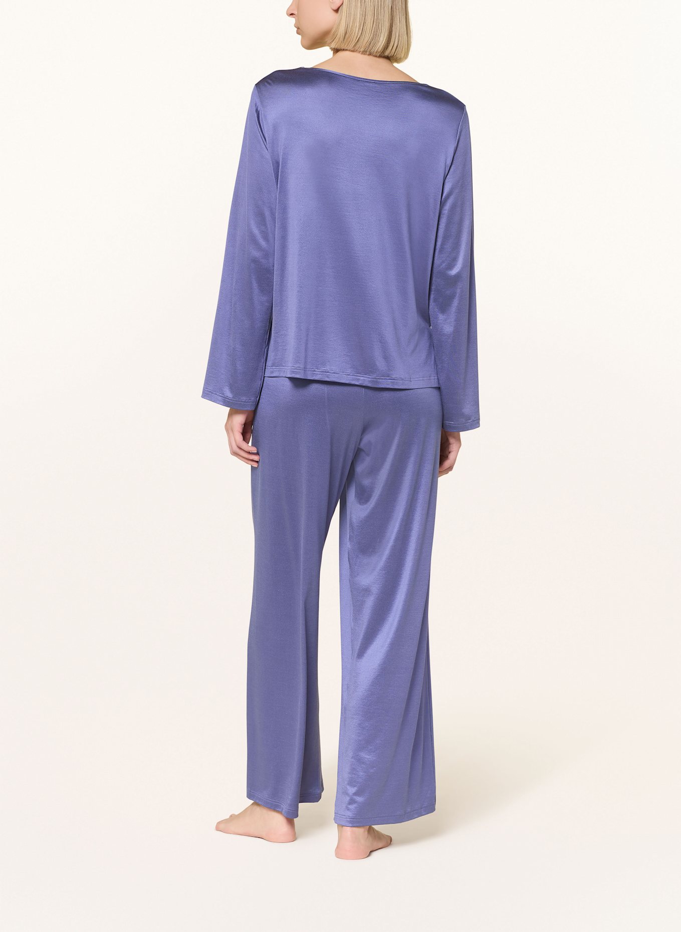 mey Schlafshirt Serie PURE SHINE aus Satin: DUNKELBLAU