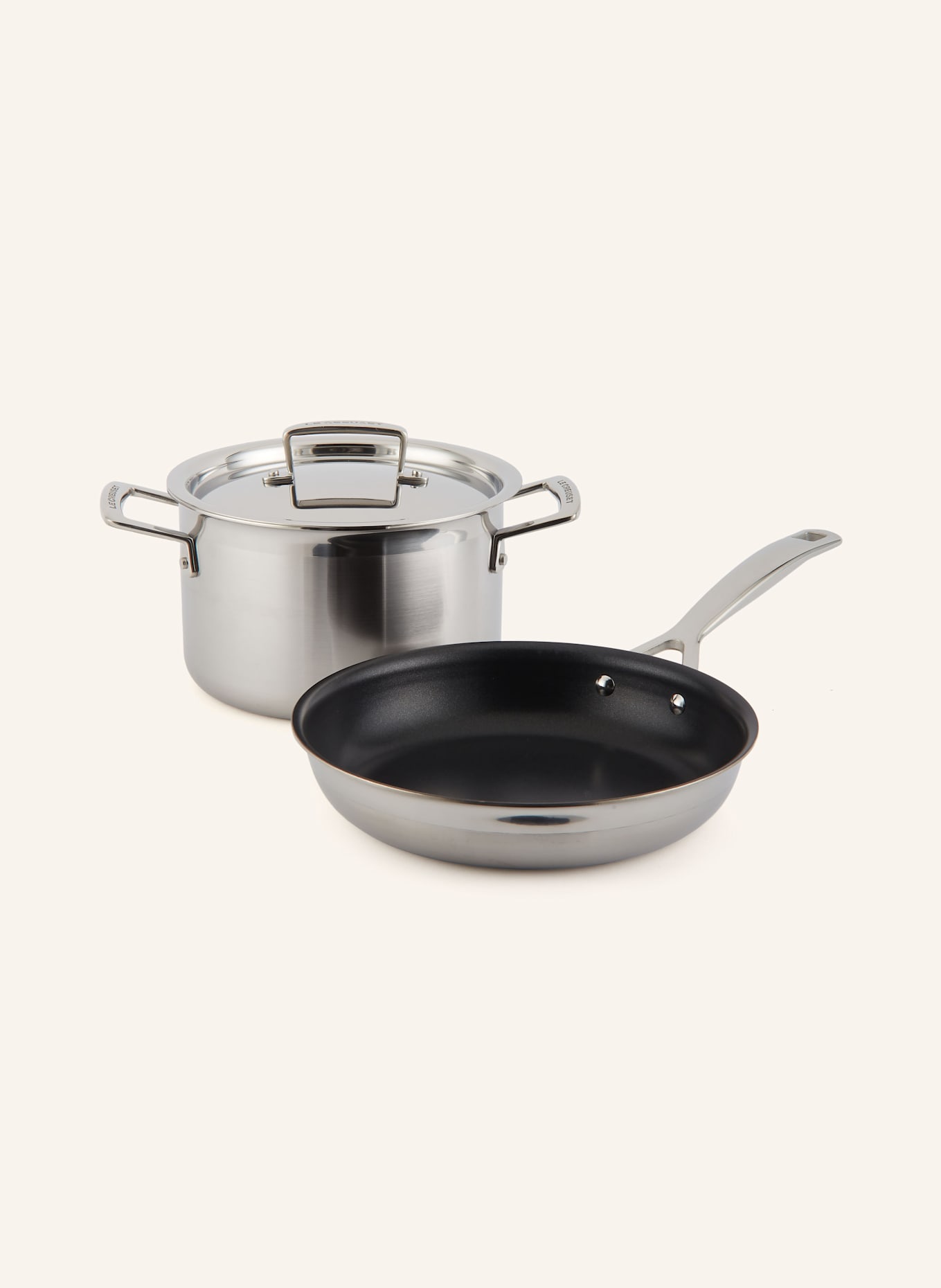 LE CREUSET 4tlg. Kochgeschirr-Set: SILBER