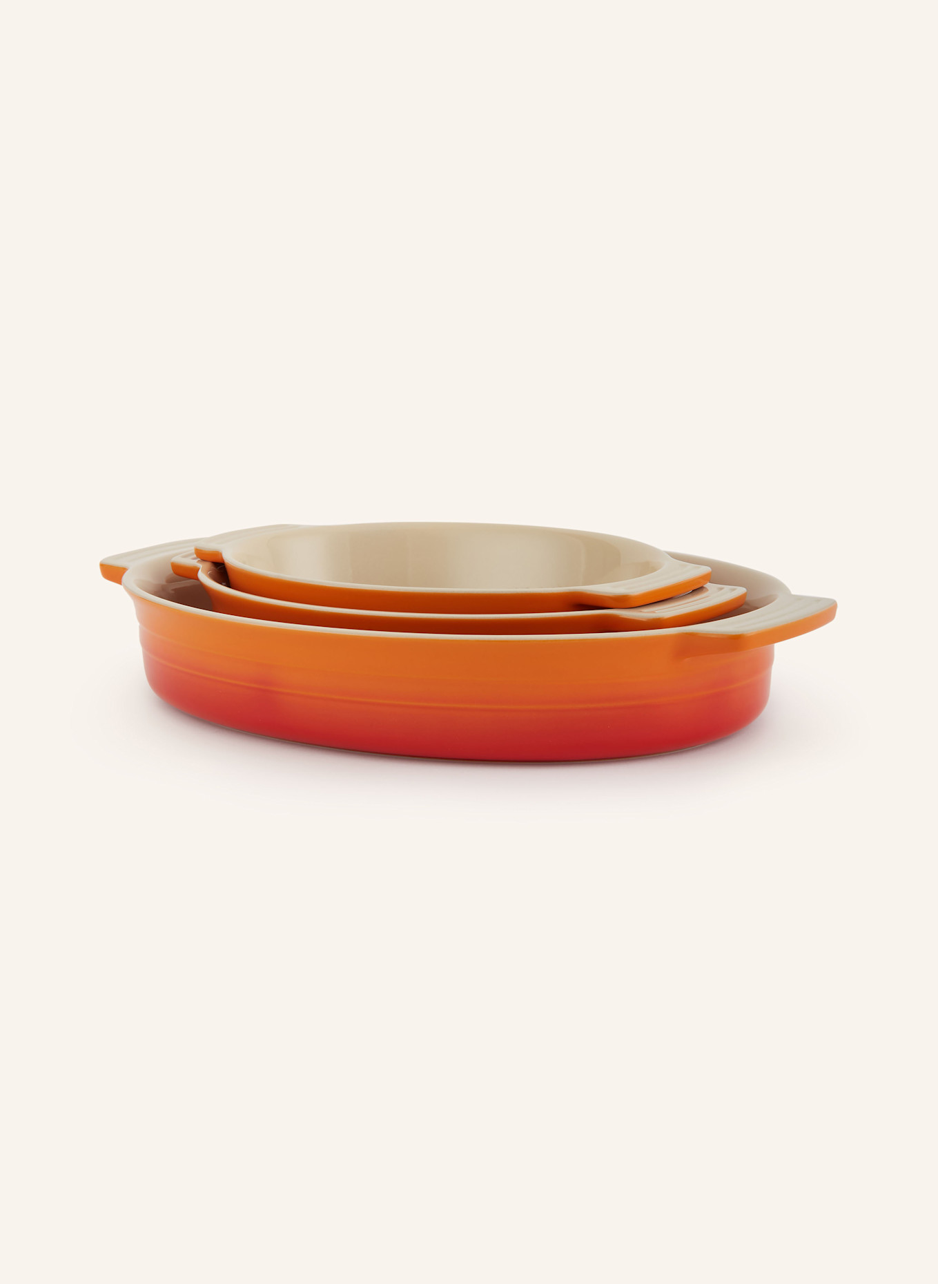 LE CREUSET 3er-Set Auflaufformen KLASSIK: ORANGE